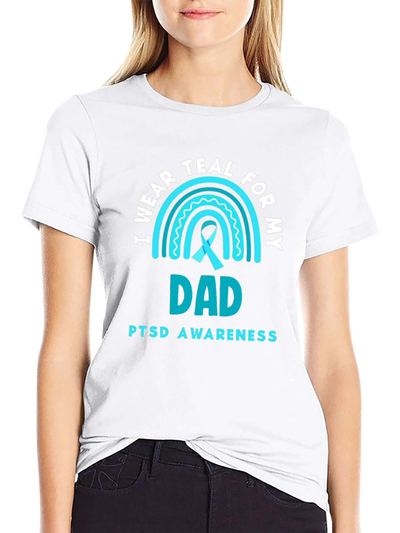 Teal PTSD Awareness Dad T-Shirt