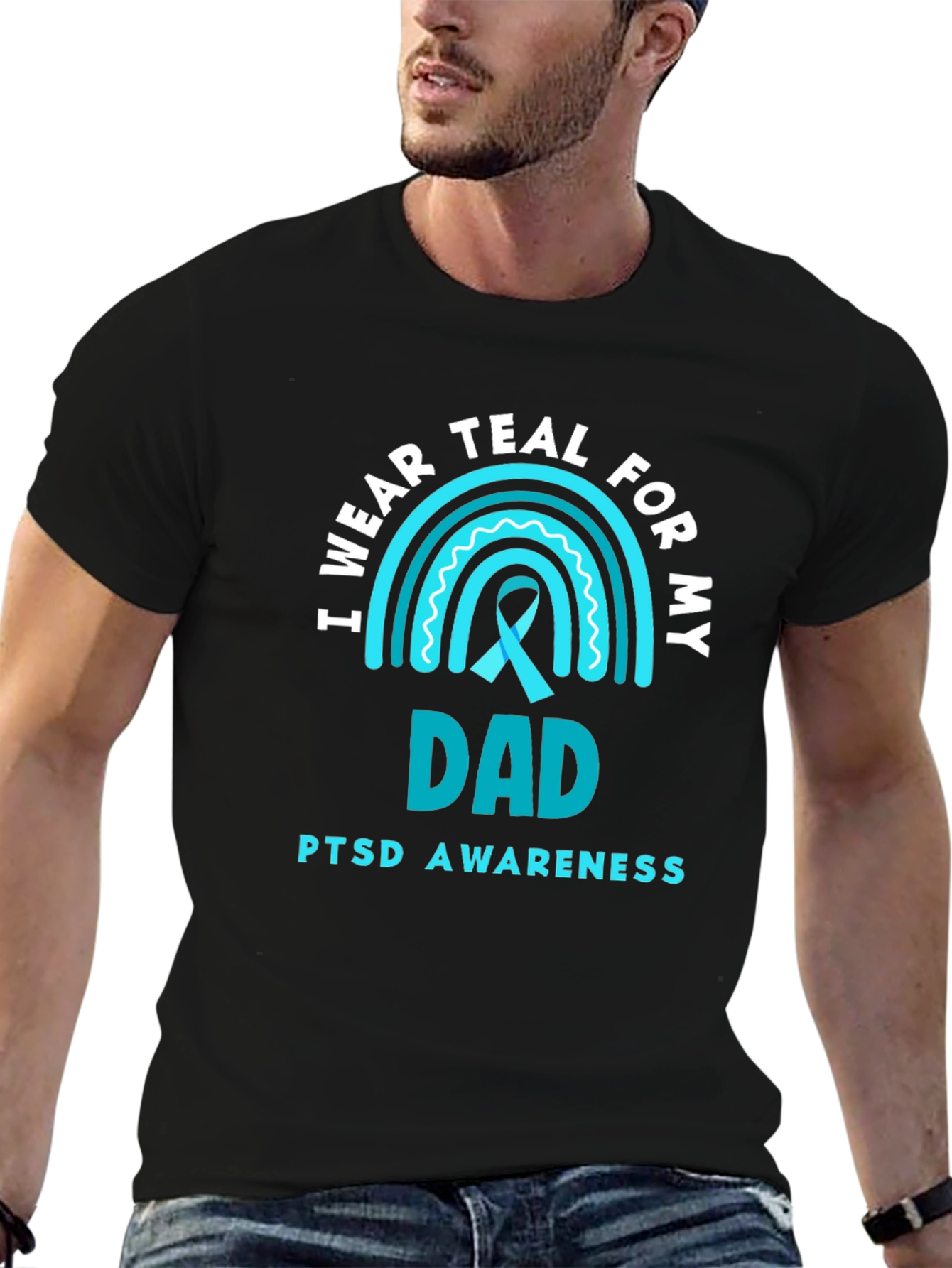 Teal PTSD Awareness Dad T-Shirt