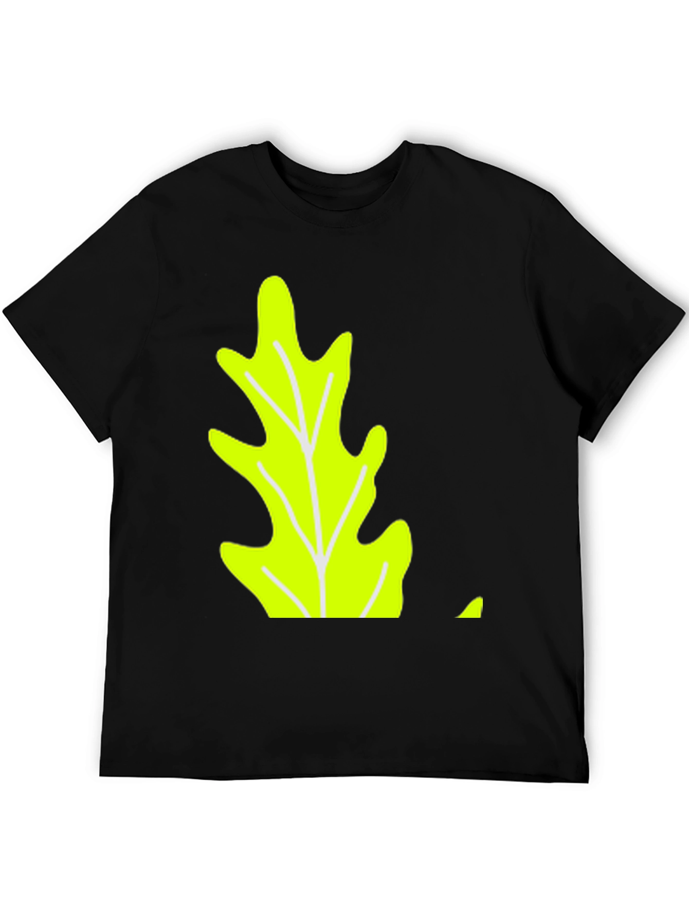 Leaf Graphic Tee - Black Cotton Casual Wear