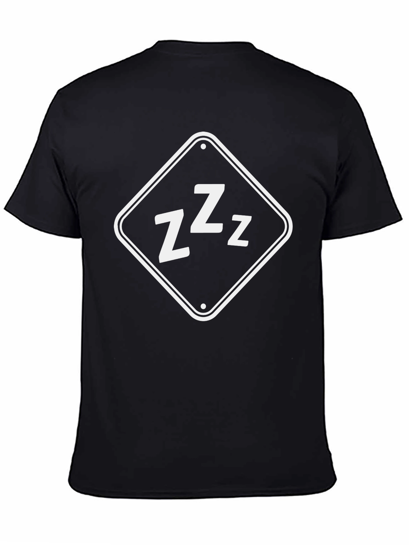 Funny Sleepy ZZZ Graphic Black T-Shirt