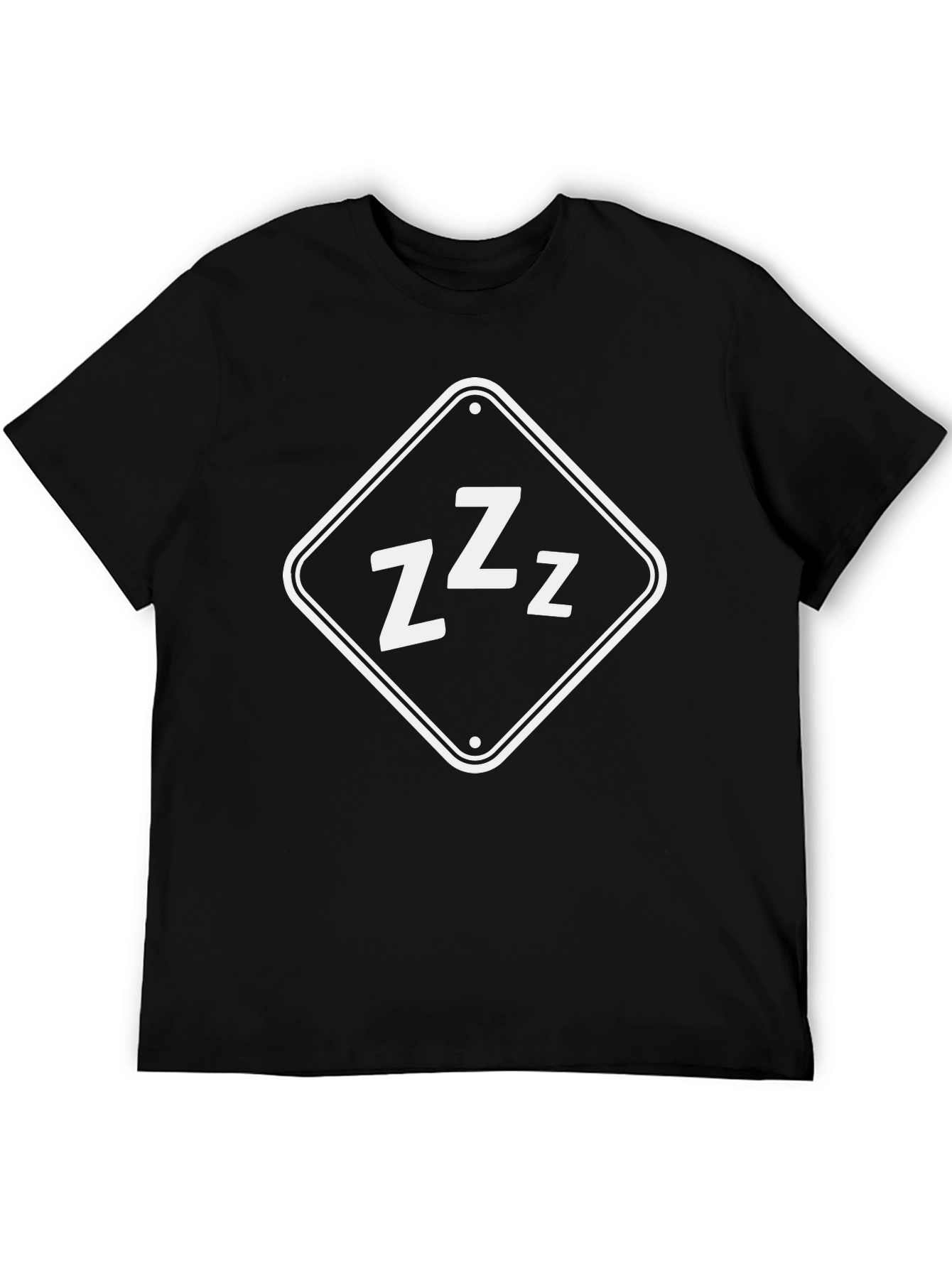 Funny Sleepy ZZZ Graphic Black T-Shirt