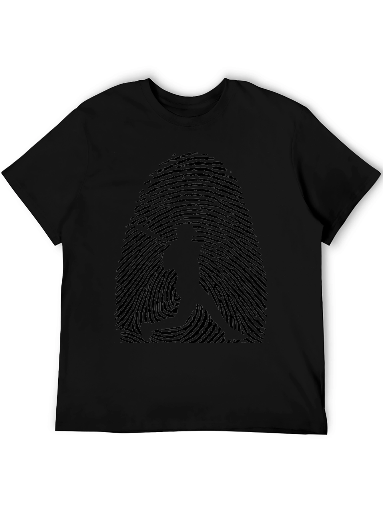 Baseball Fingerprint Graphic Tee - Black