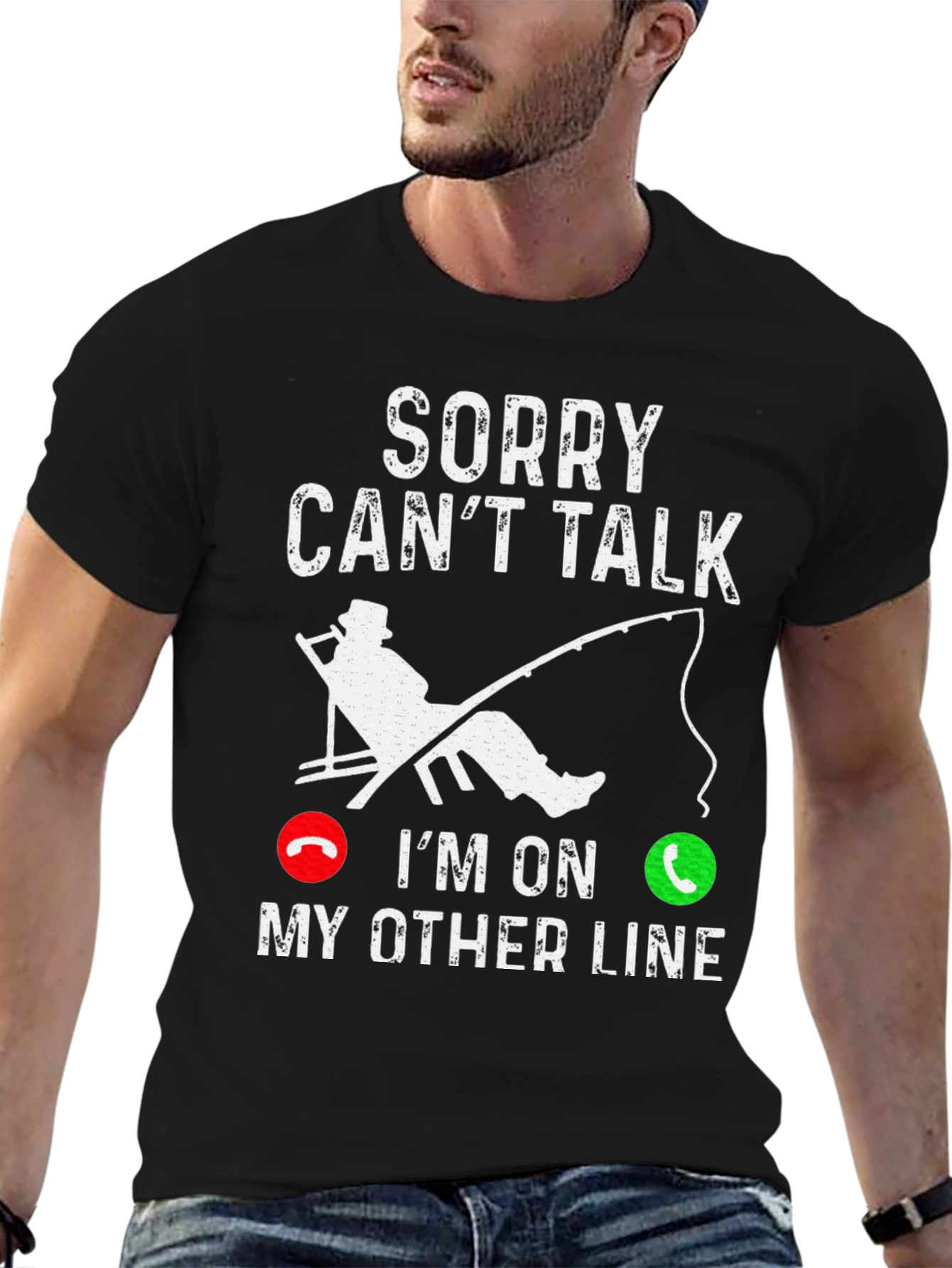 Sorry Cant Talk Fishing T-Shirt
