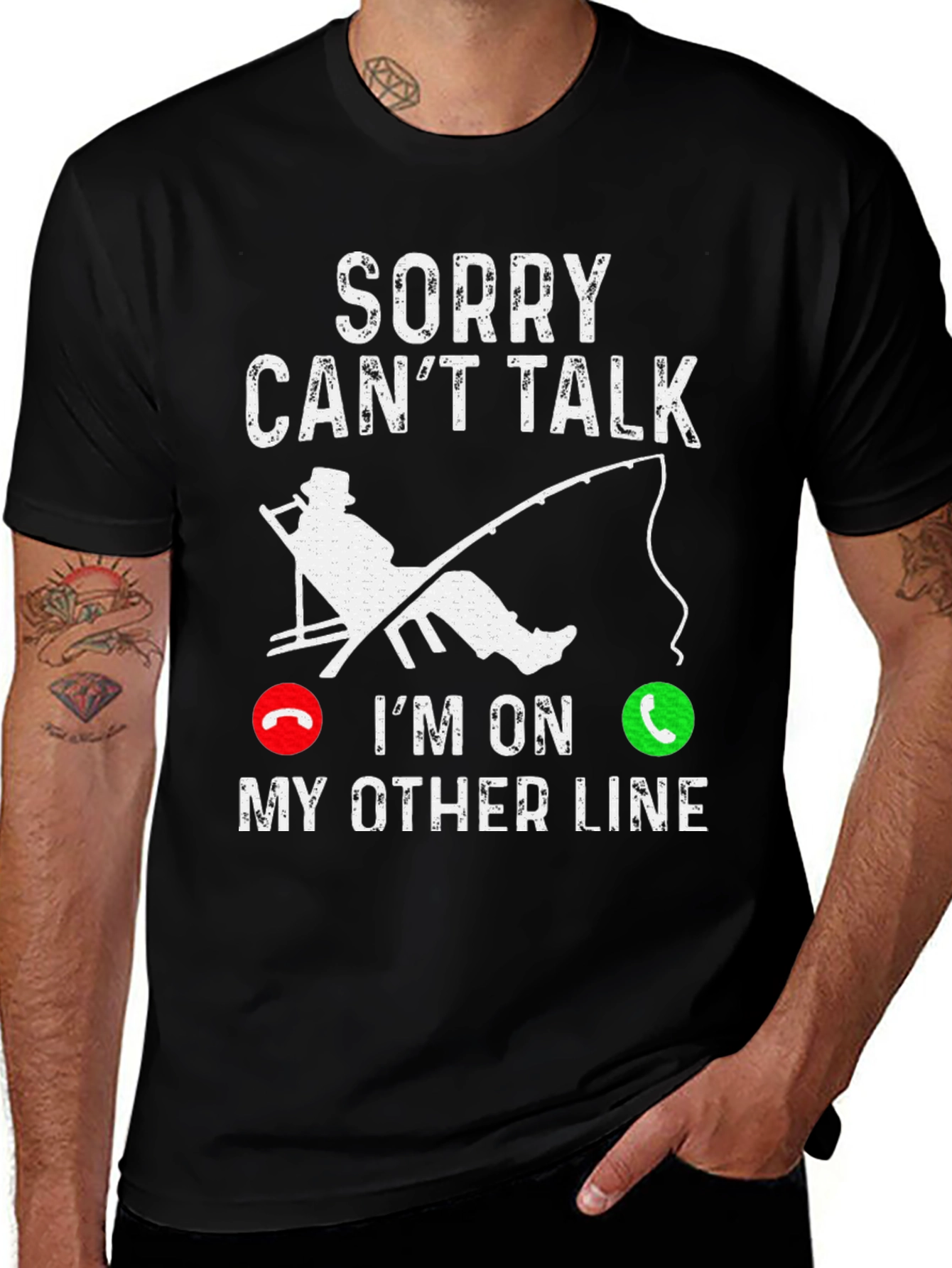 Sorry Cant Talk Fishing T-Shirt