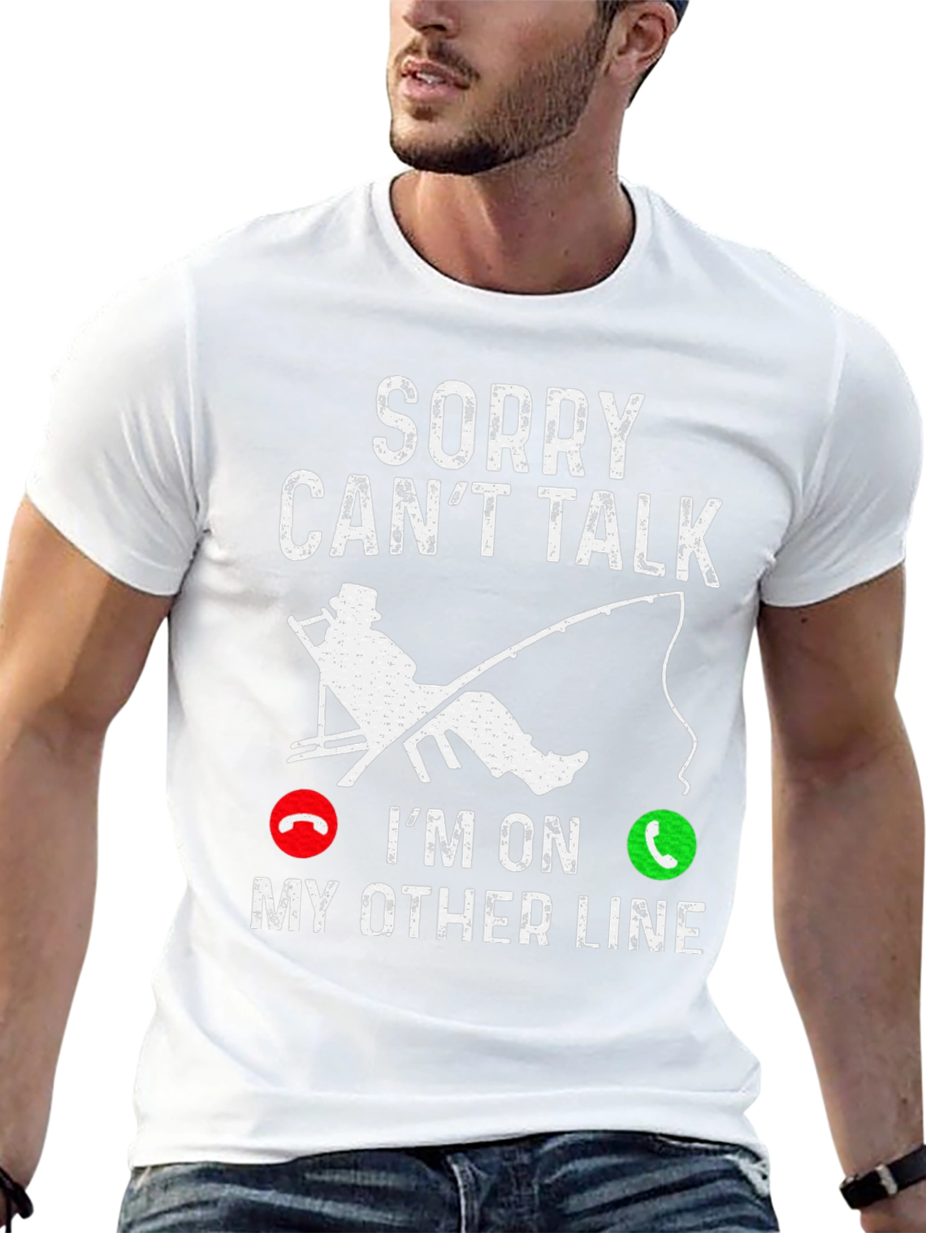 Sorry Cant Talk Fishing T-Shirt