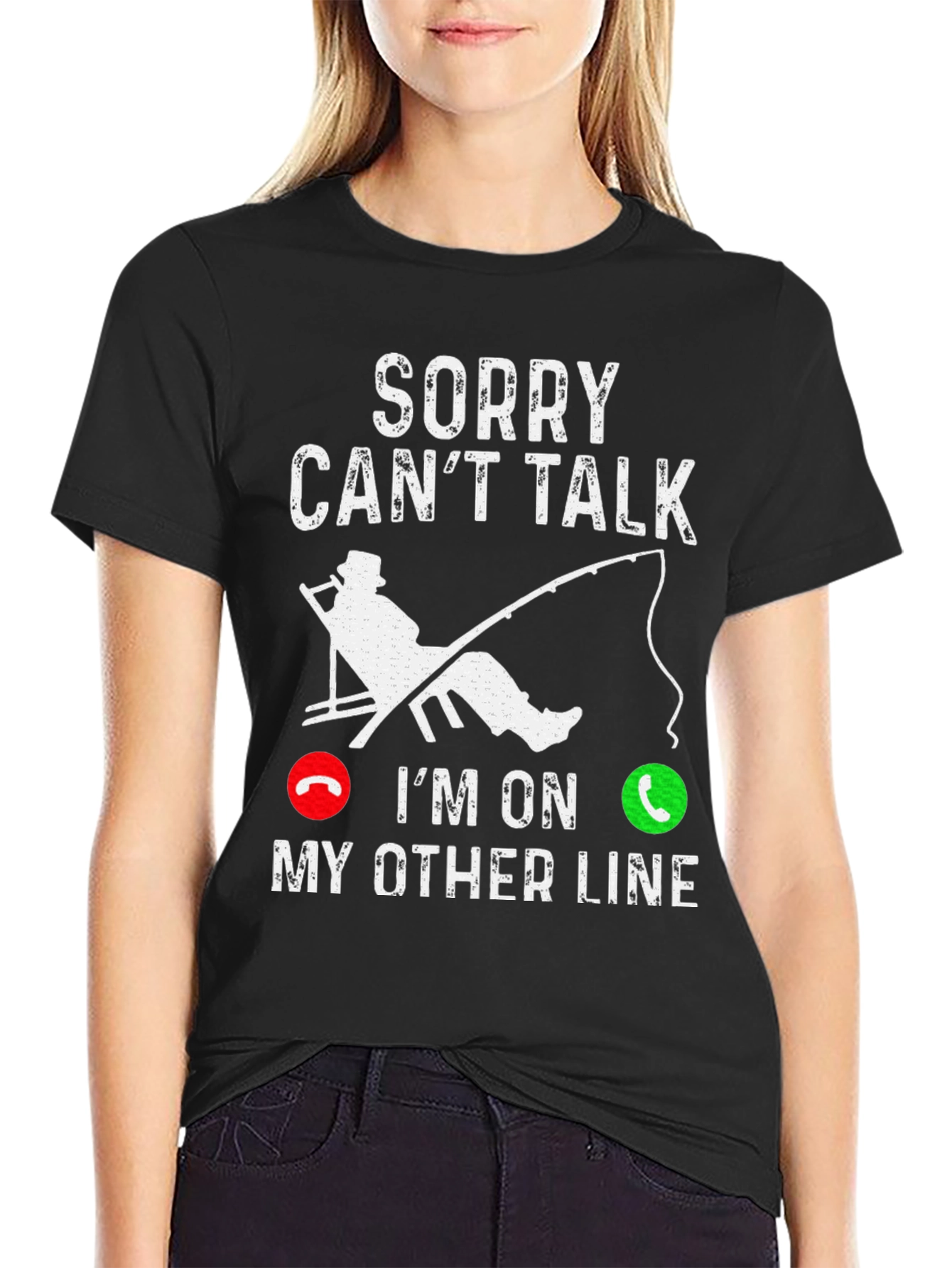 Sorry Cant Talk Fishing T-Shirt