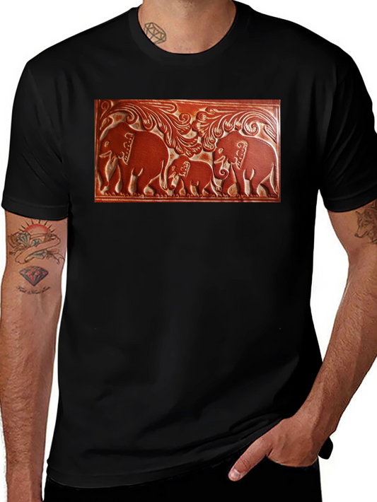 Elephant Family Tooled Leather Graphic Tee