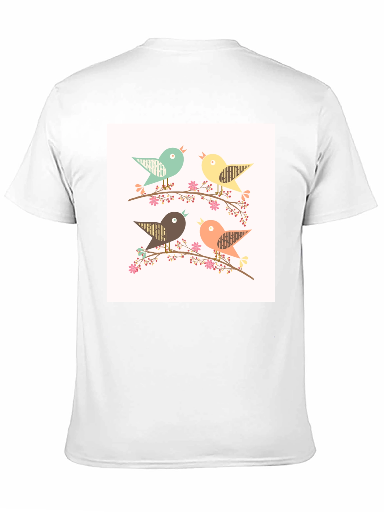 Charming Birds Graphic Tee - Stylish Comfort