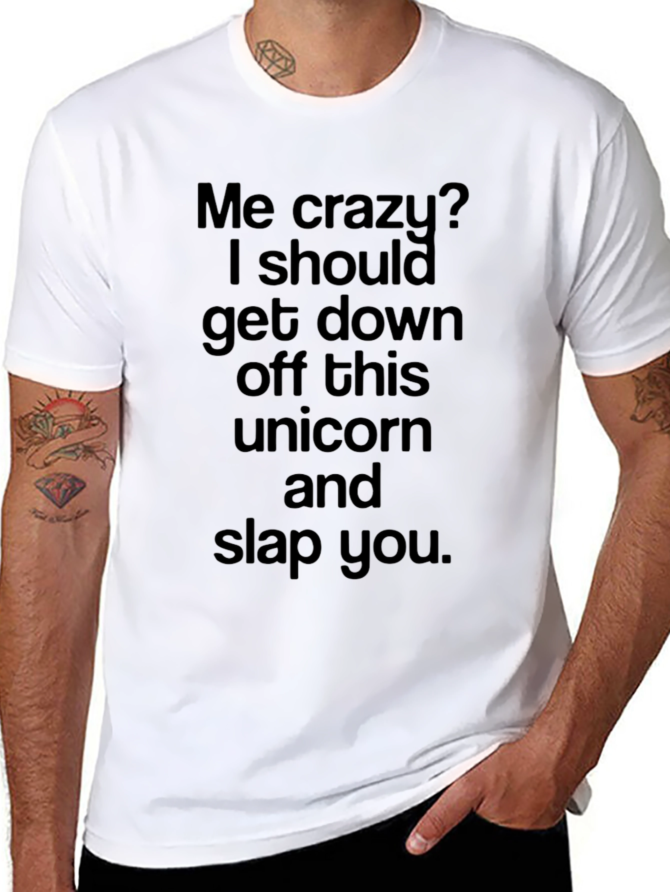 Crazy Unicorn Graphic T-Shirt - Black