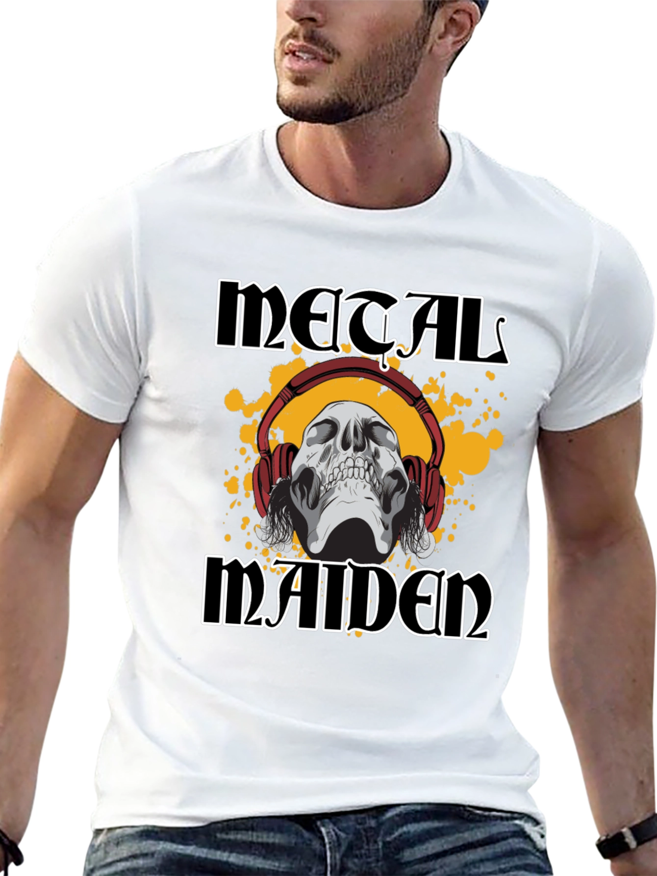 Metal Maiden Skull Graphic T-Shirt