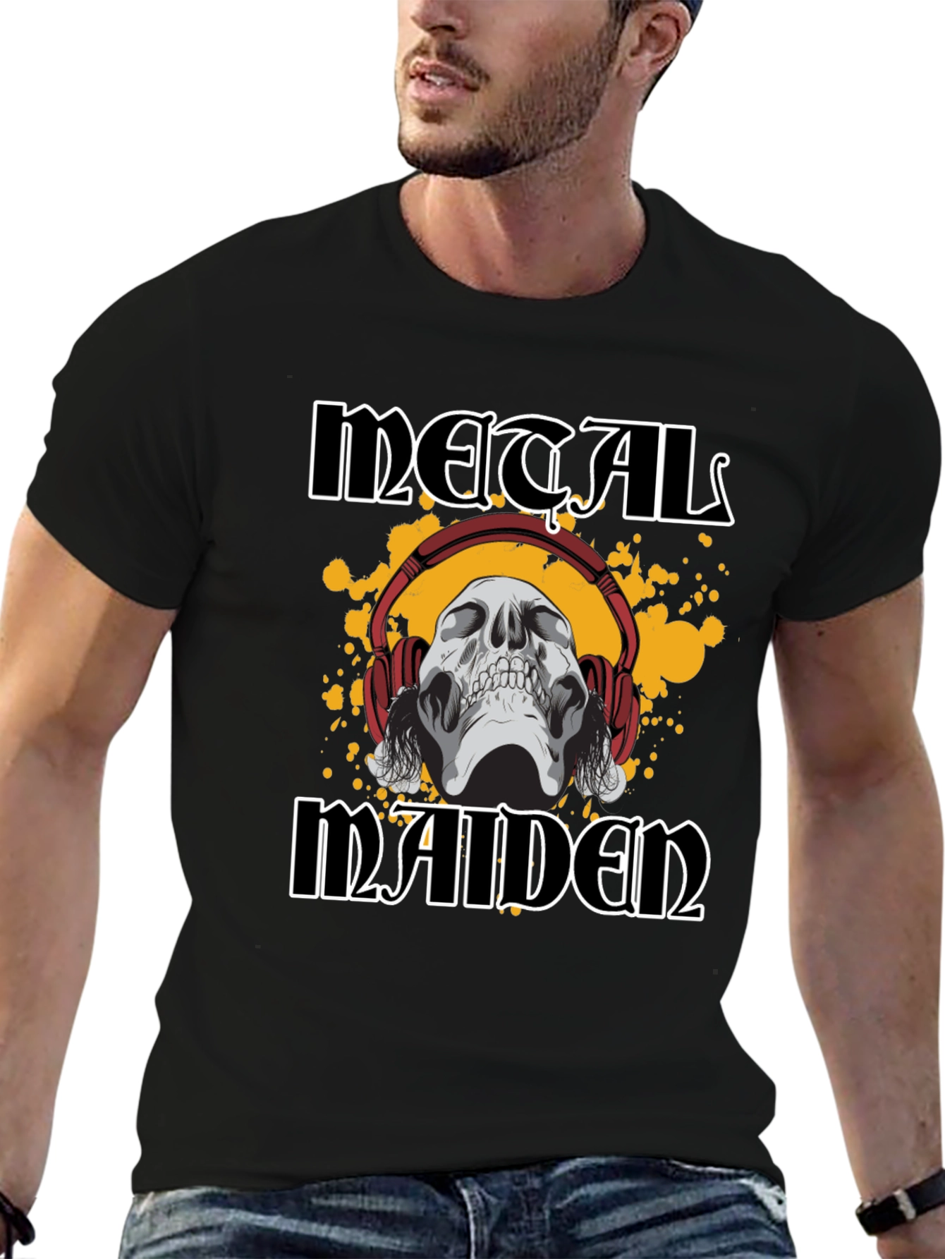 Metal Maiden Skull Graphic T-Shirt