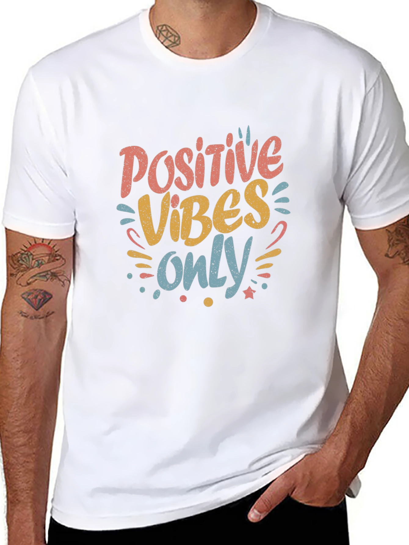 Positive Vibes Only Graphic Tee - Black