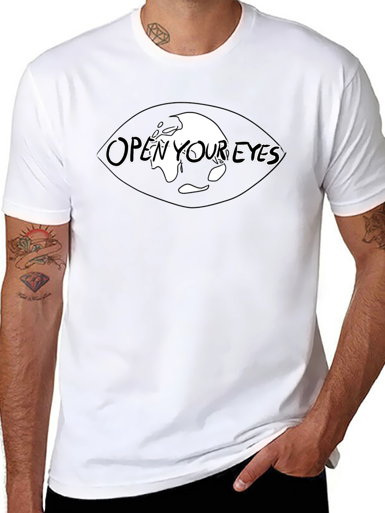 Open Your Eyes Black Graphic Tee