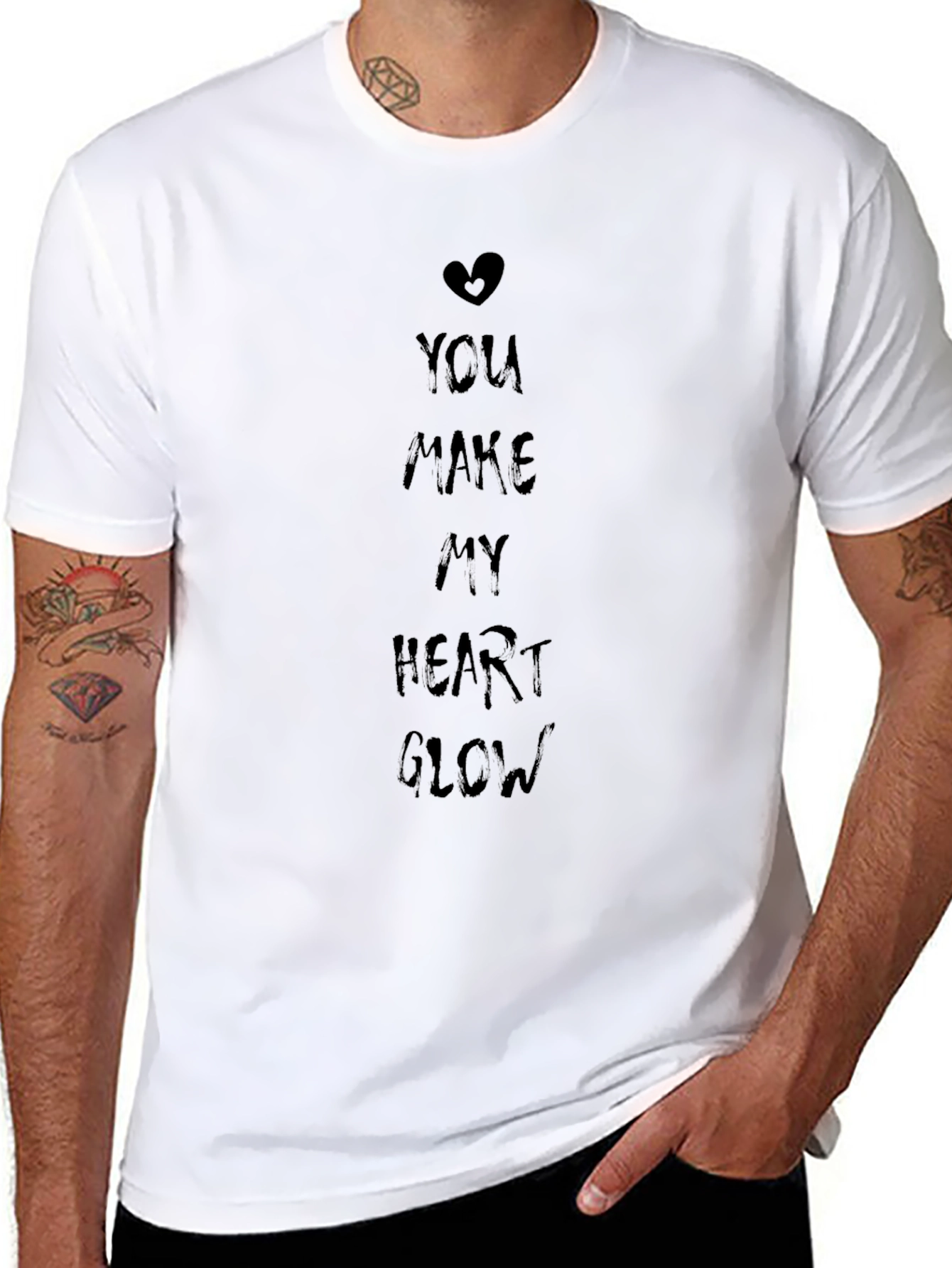 You Make My Heart Glow Black Graphic T-Shirt