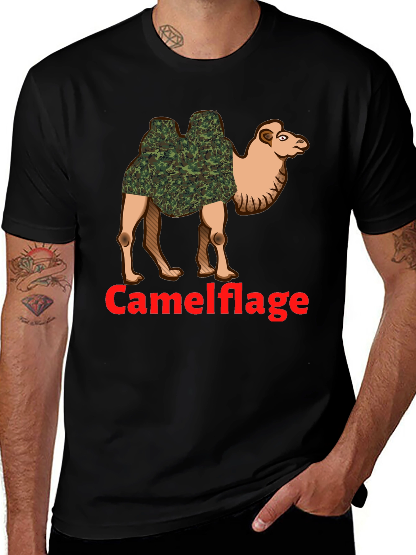 Camel Camouflage Graphic T-Shirt