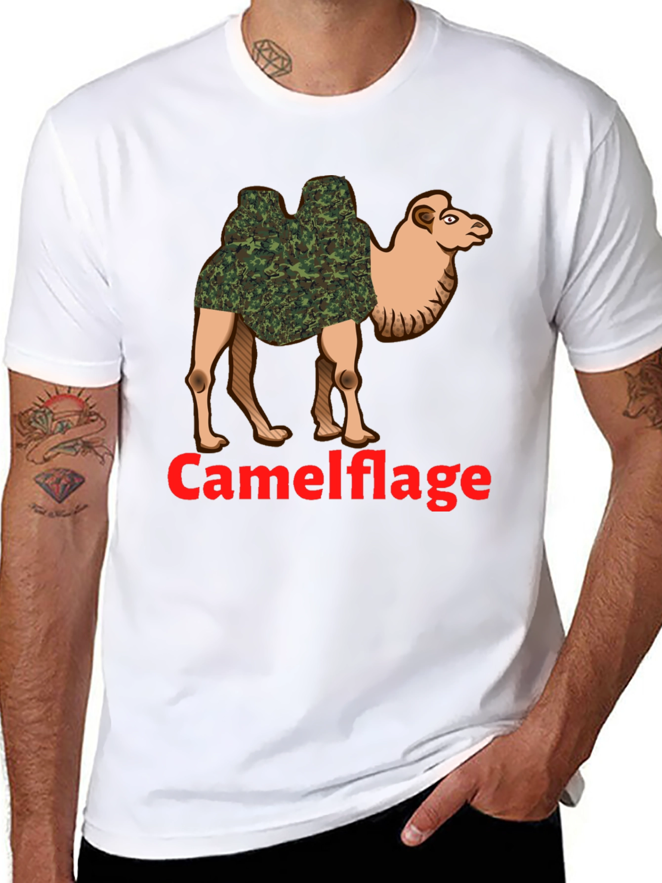 Camel Camouflage Graphic T-Shirt