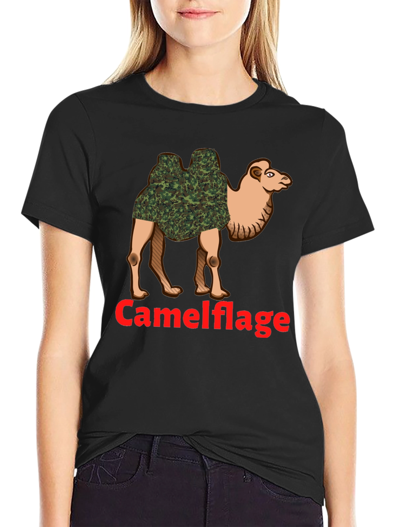 Camel Camouflage Graphic T-Shirt