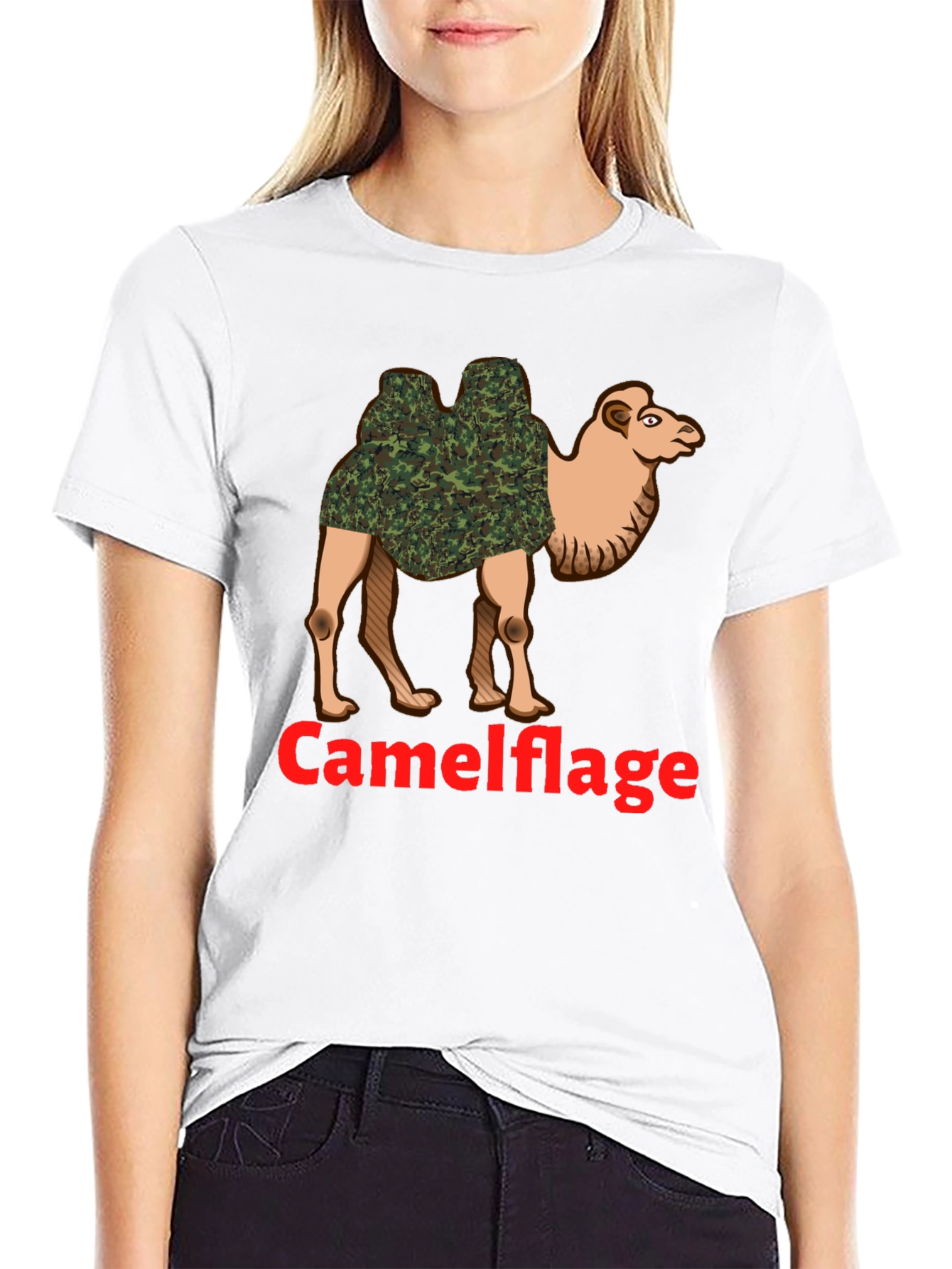 Camel Camouflage Graphic T-Shirt