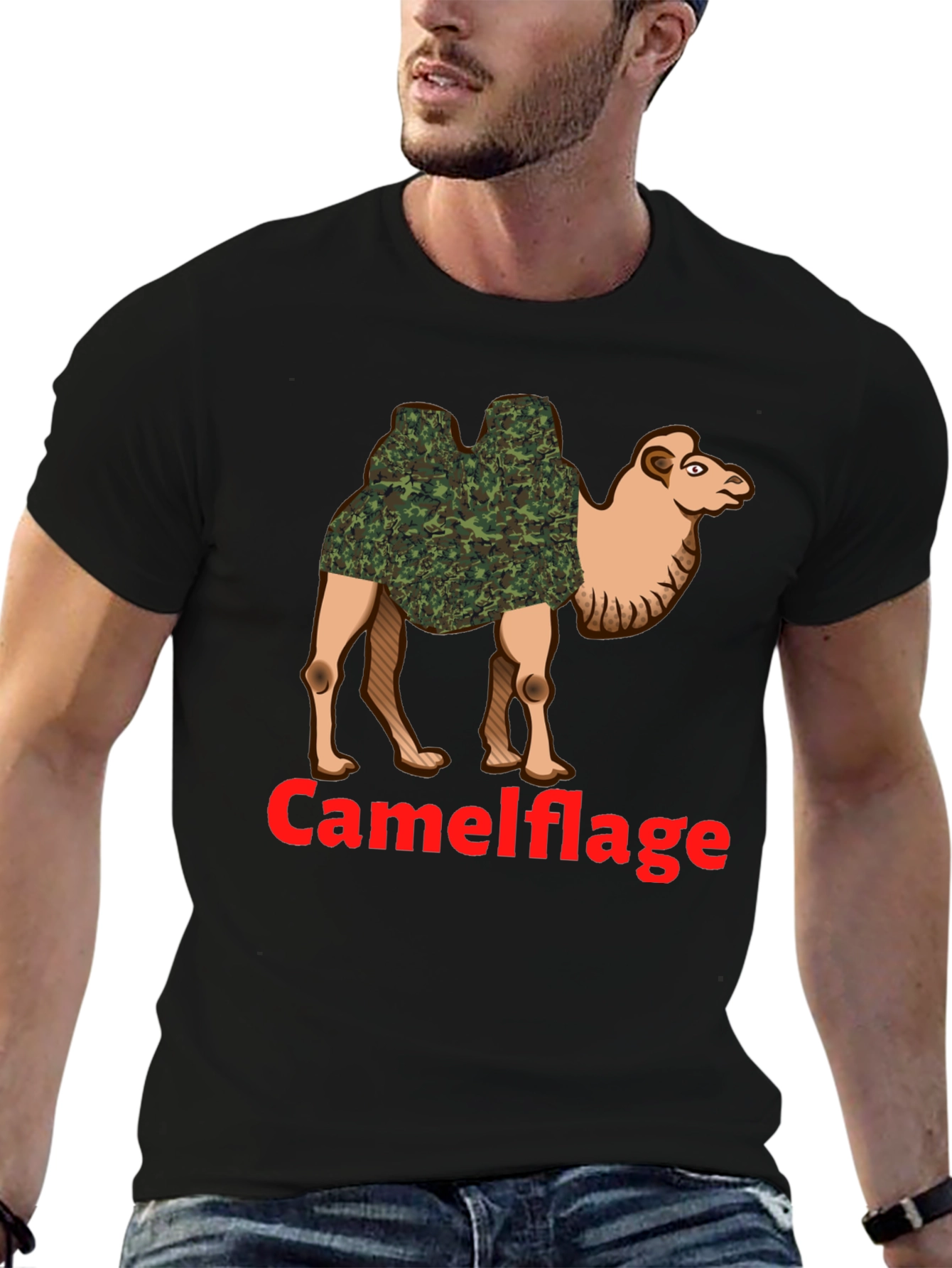Camel Camouflage Graphic T-Shirt