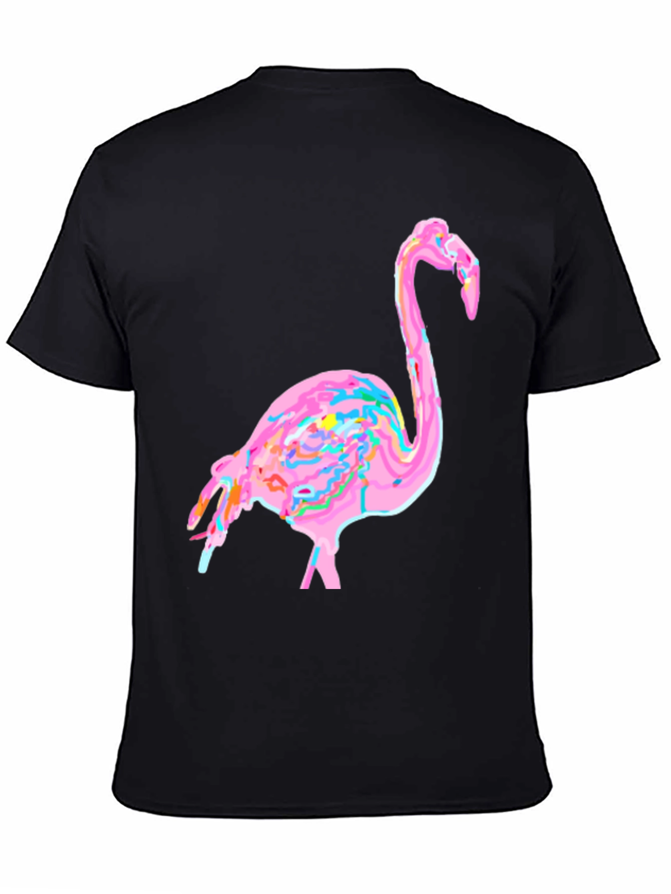 Funky Flamingo Graphic Tee - Black