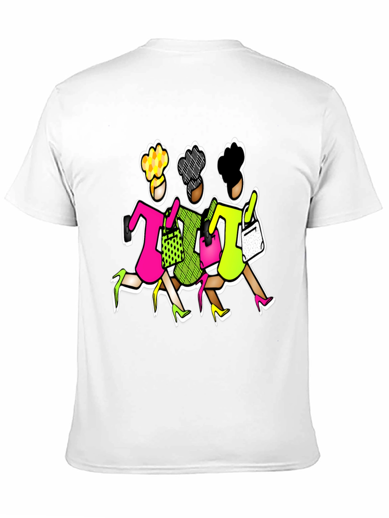 Stylish Shoppers Graphic Tee - Black Cotton