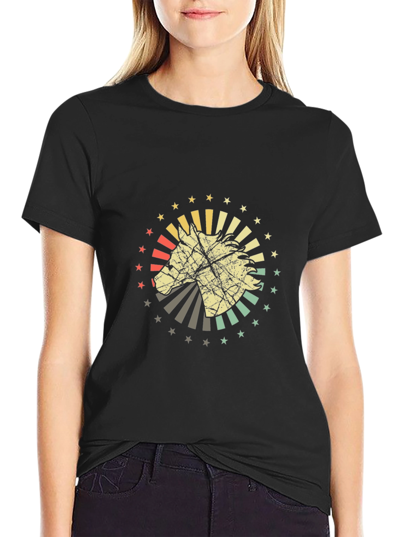 Retro Horse T-Shirt - Graphic Print