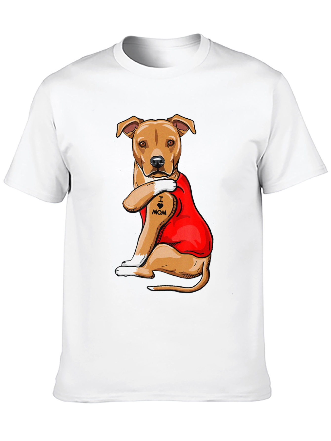I Heart Mom Dog Tattoo Graphic T-Shirt