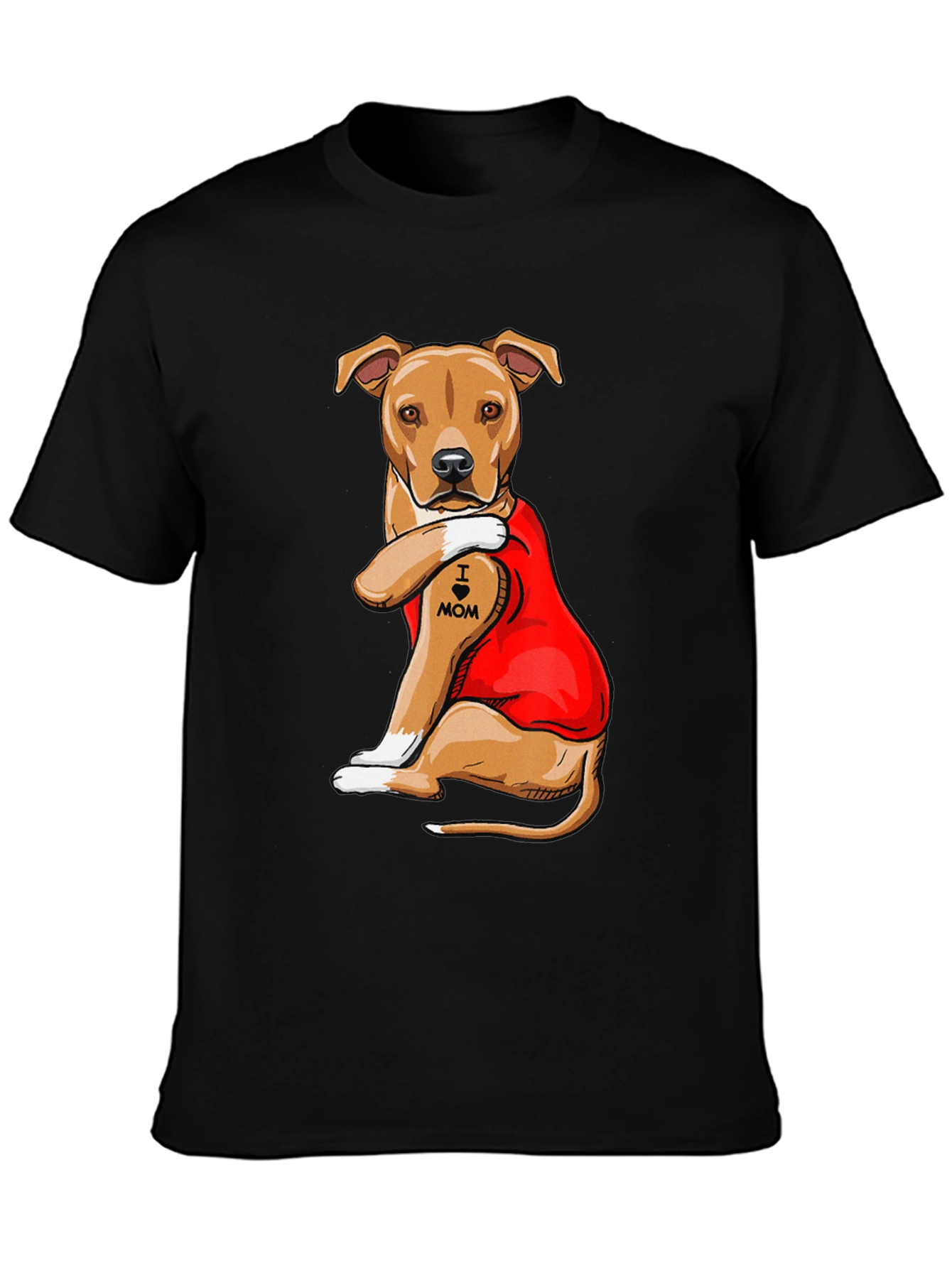I Heart Mom Dog Tattoo Graphic T-Shirt