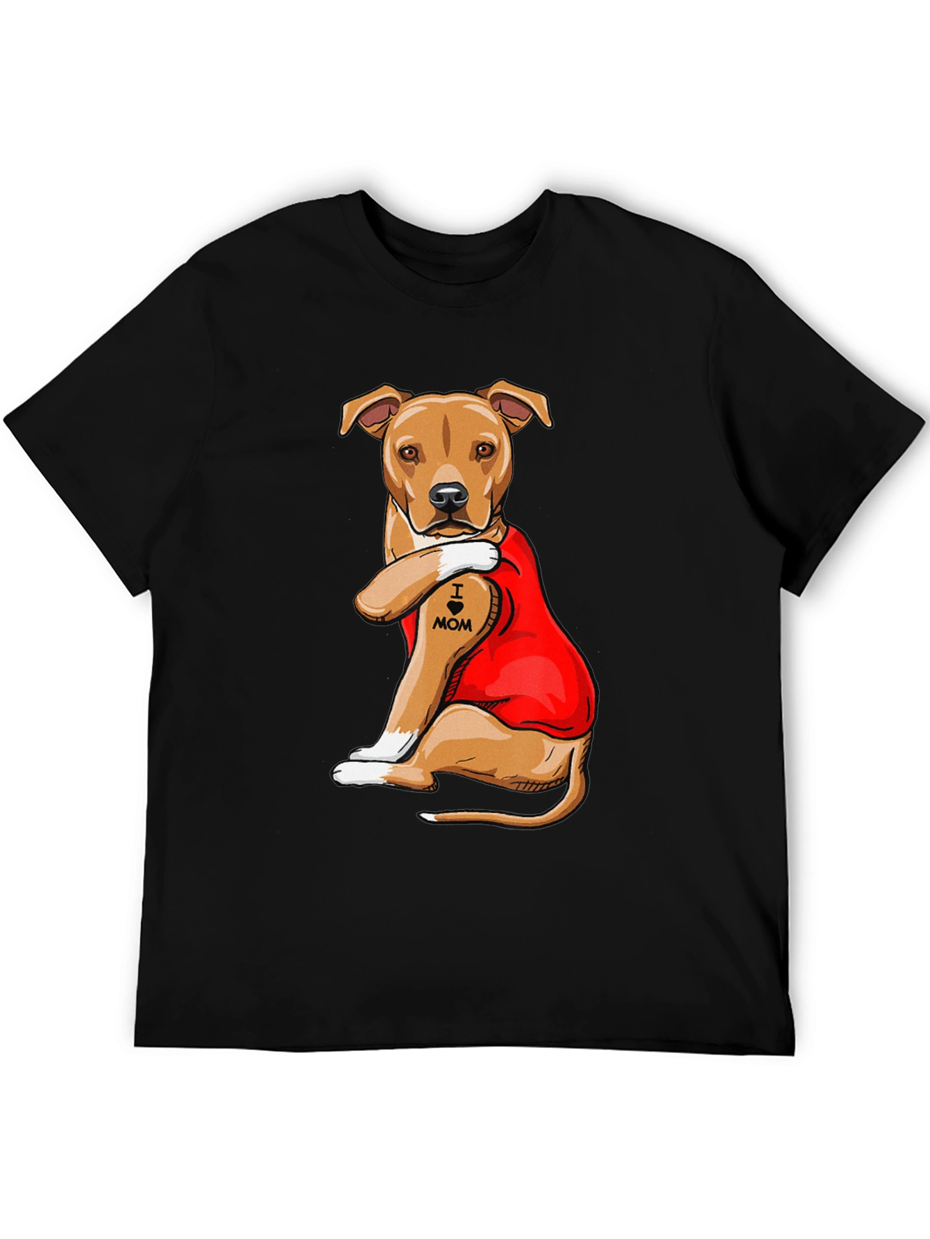 I Heart Mom Dog Tattoo Graphic T-Shirt