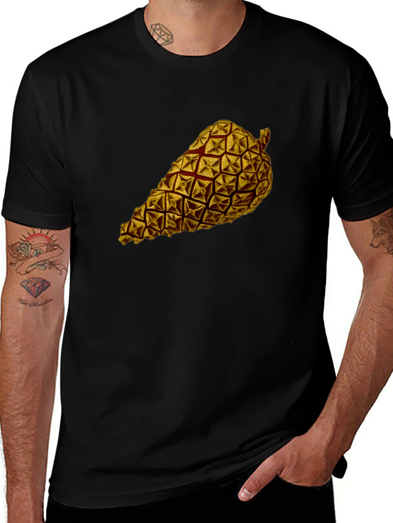 Pinecone Graphic Black T-Shirt
