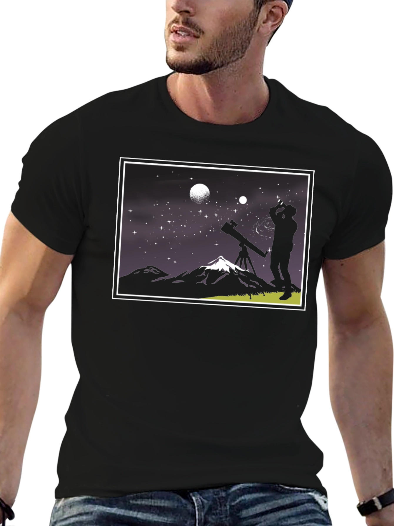 Telescope Stargazer T-Shirt - Astronomy Graphic Tee