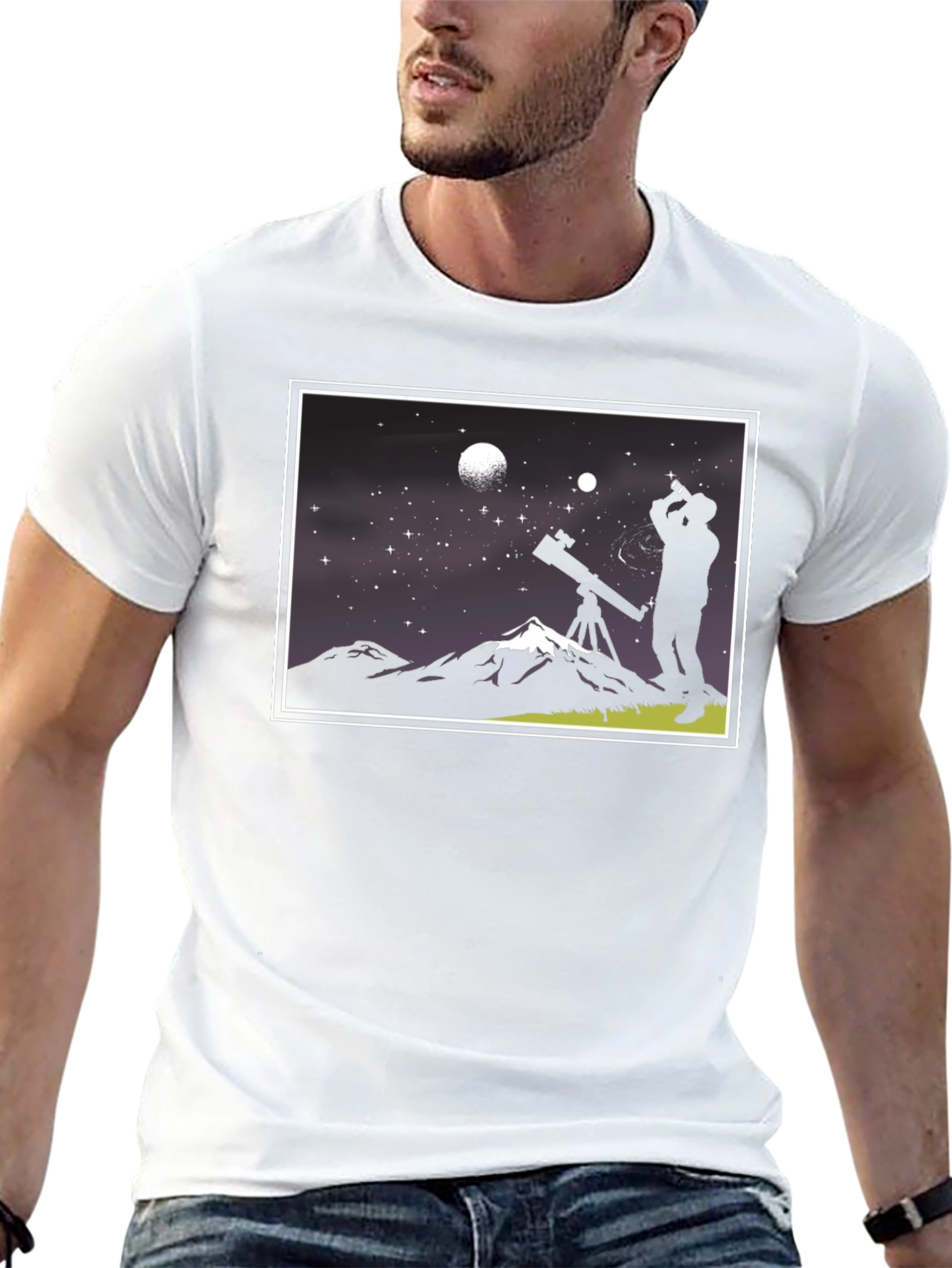 Telescope Stargazer T-Shirt - Astronomy Graphic Tee