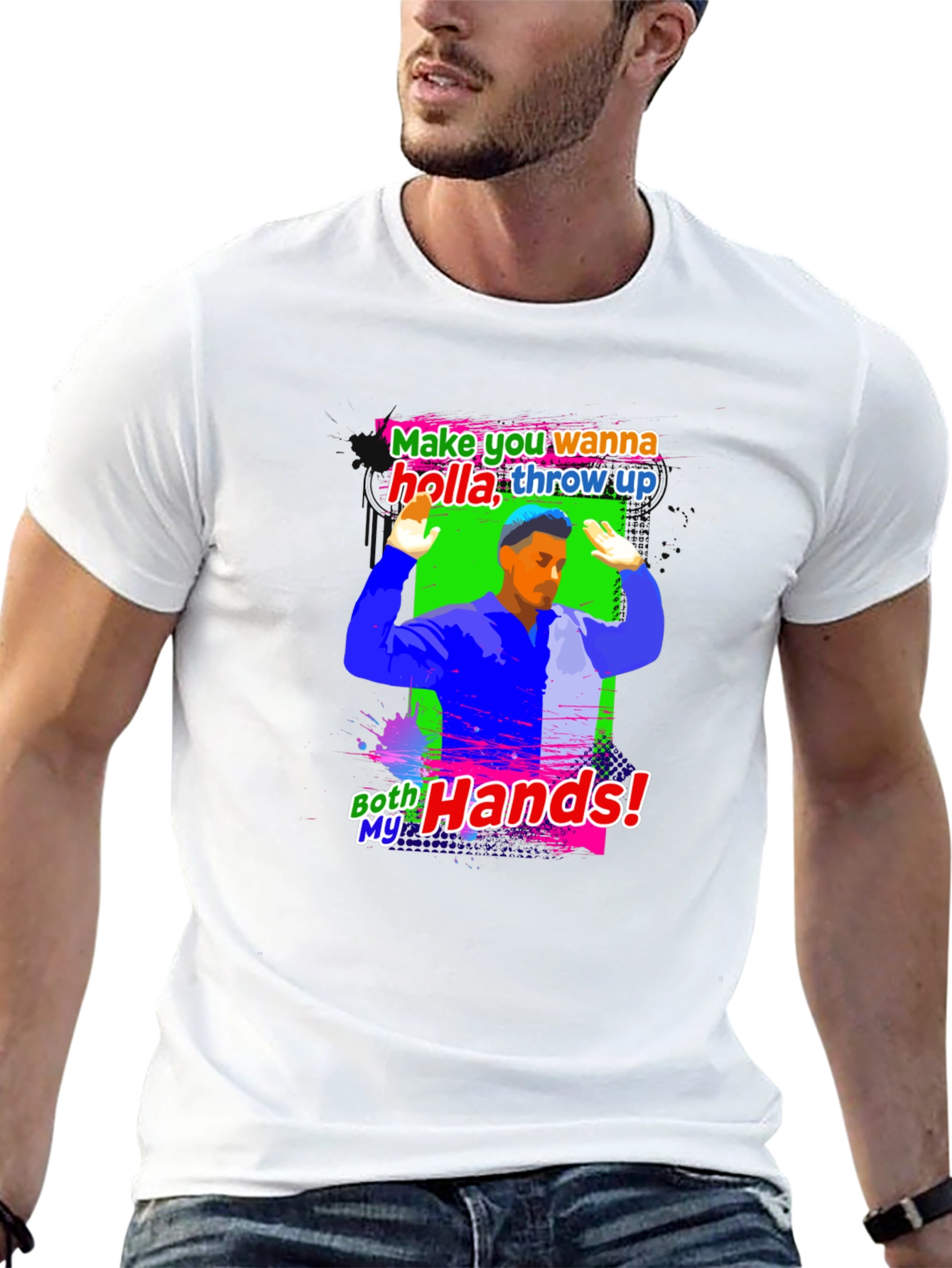 Holla Throw Up Graphic T-Shirt