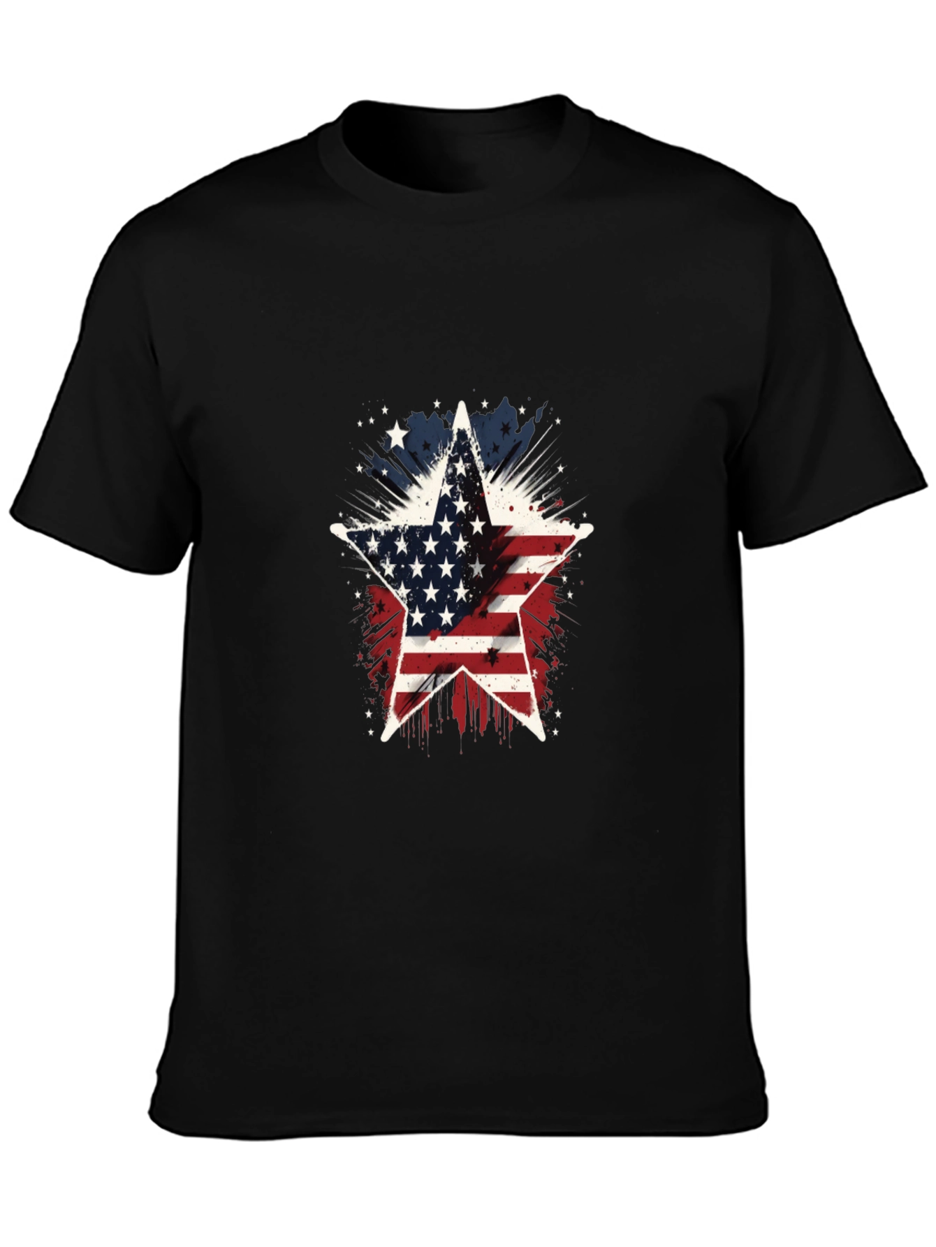 American Flag Star Graphic T-Shirt