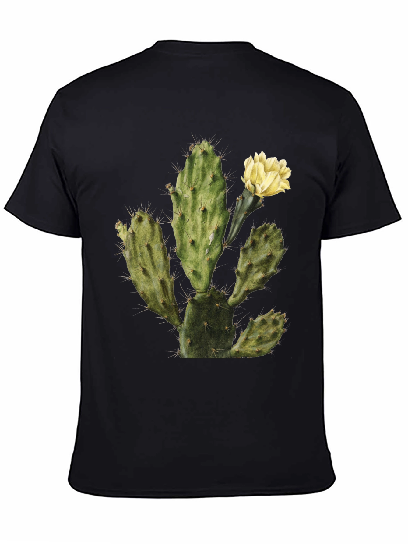 Cactus Graphic Tee - Black Cotton T-Shirt