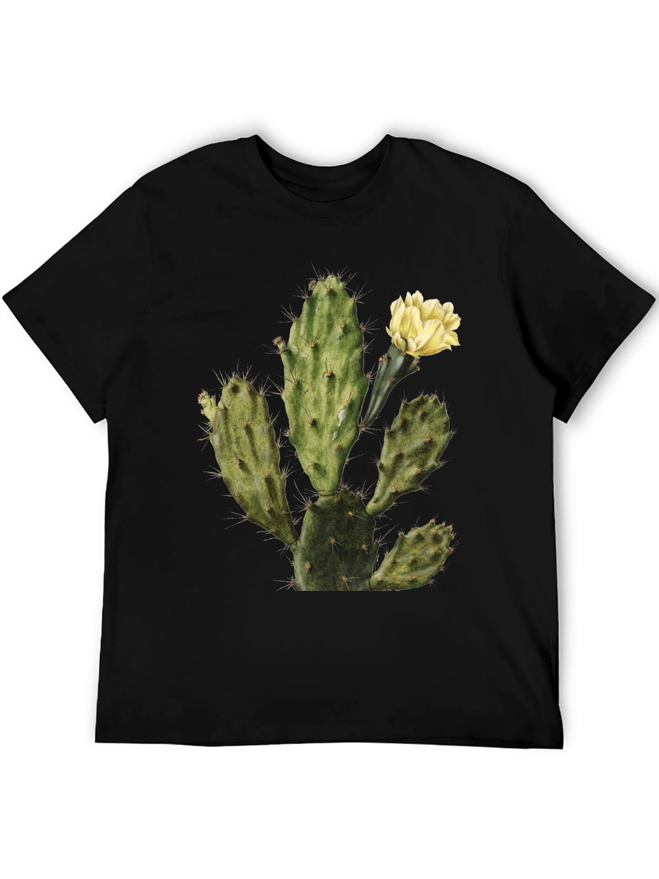 Cactus Graphic Tee - Black Cotton T-Shirt