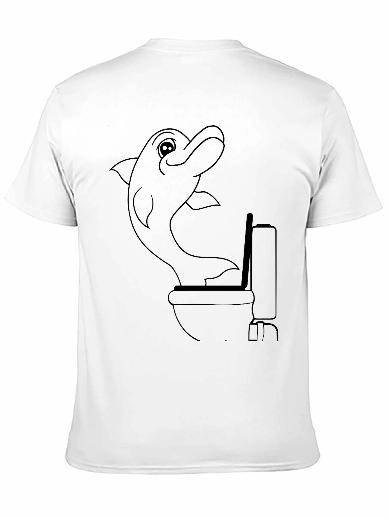 Funny Dolphin Toilet Humor Graphic Tee - Black