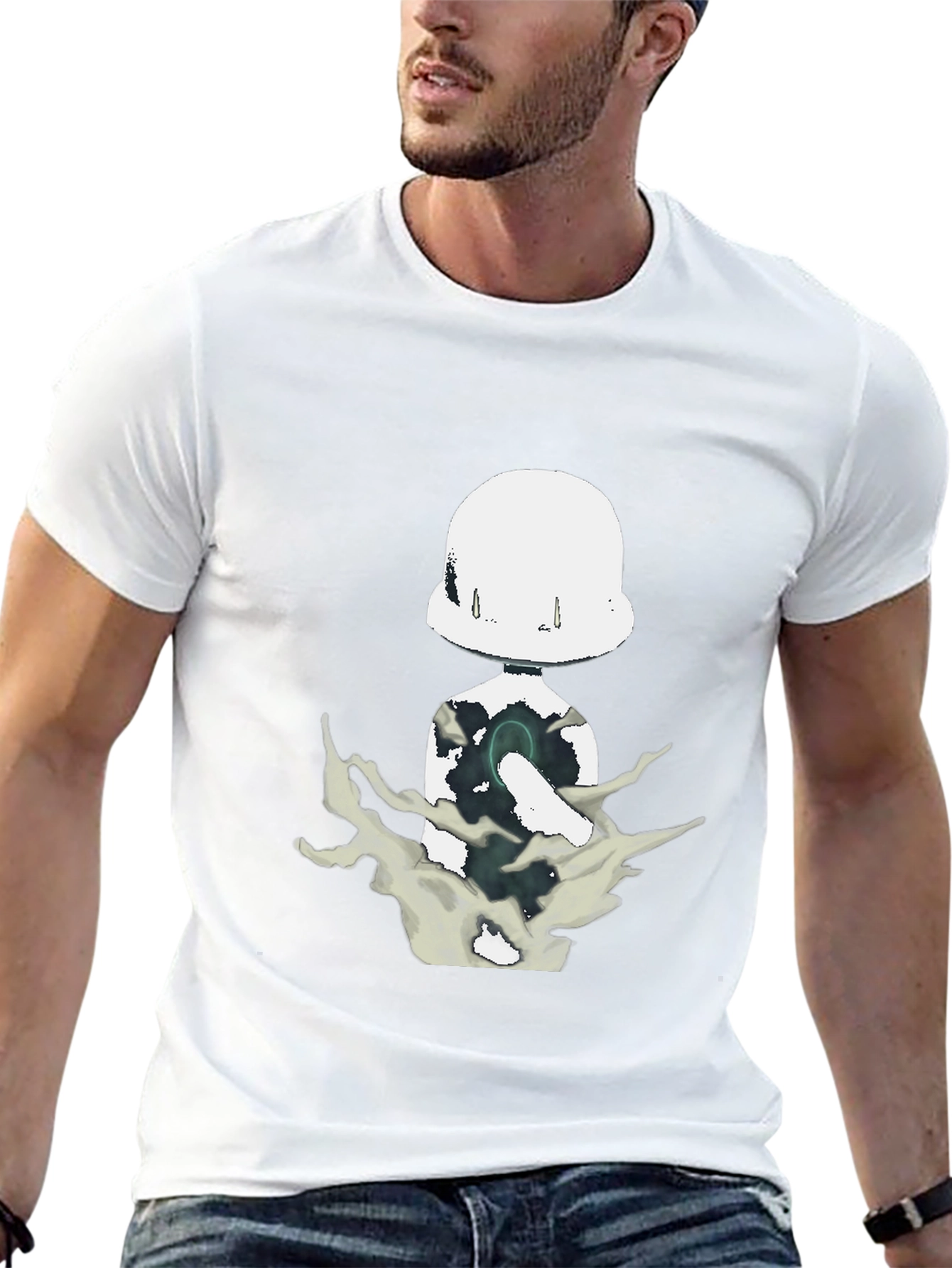 Abstract Figure Graphic Black T-Shirt