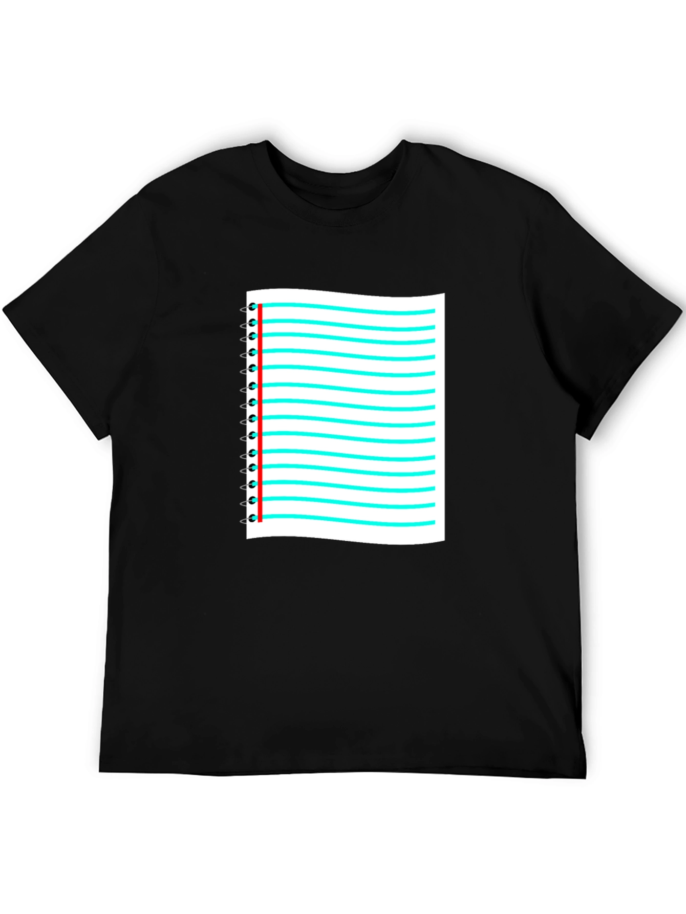 Notebook Paper Graphic Black T-Shirt