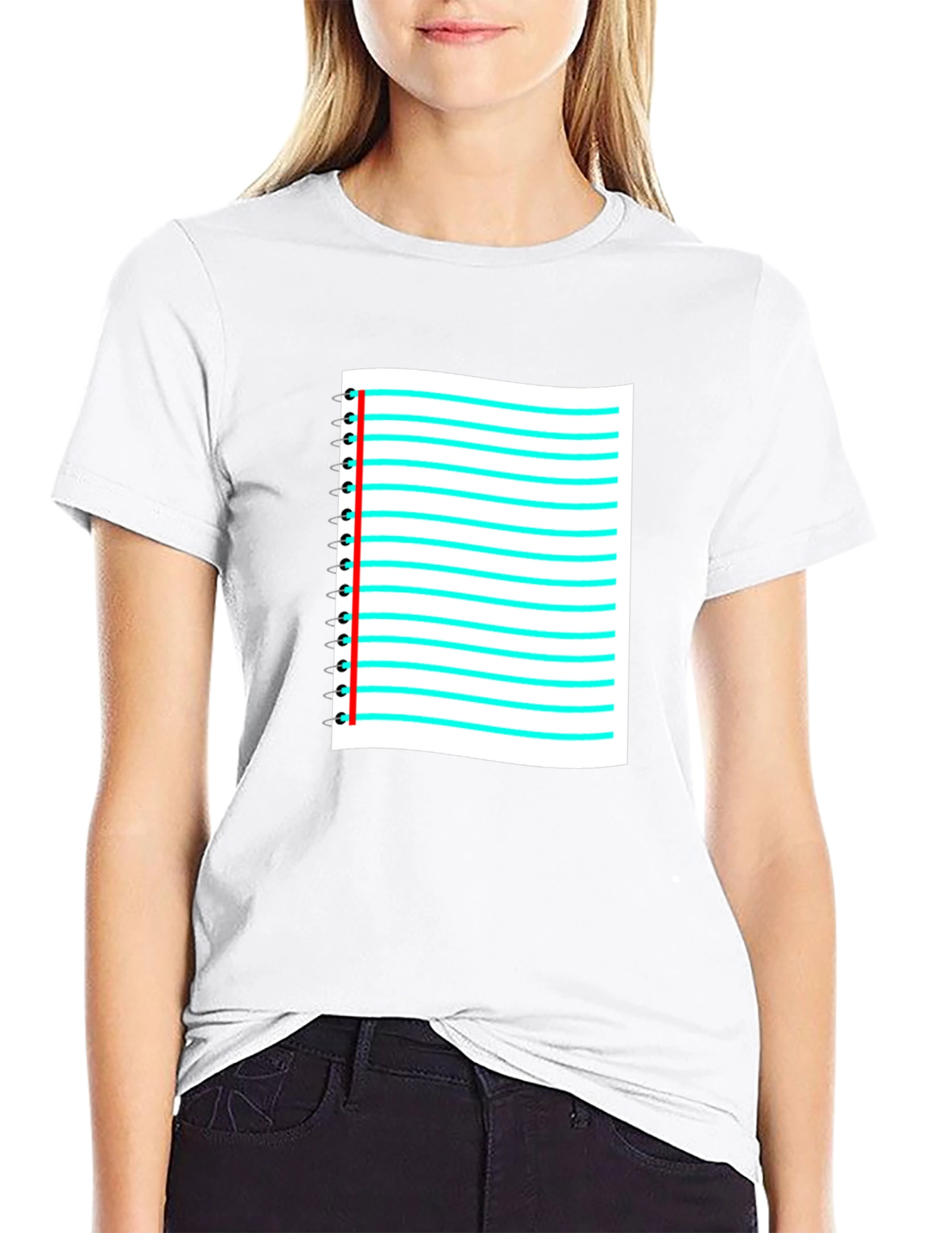 Notebook Paper Graphic Black T-Shirt