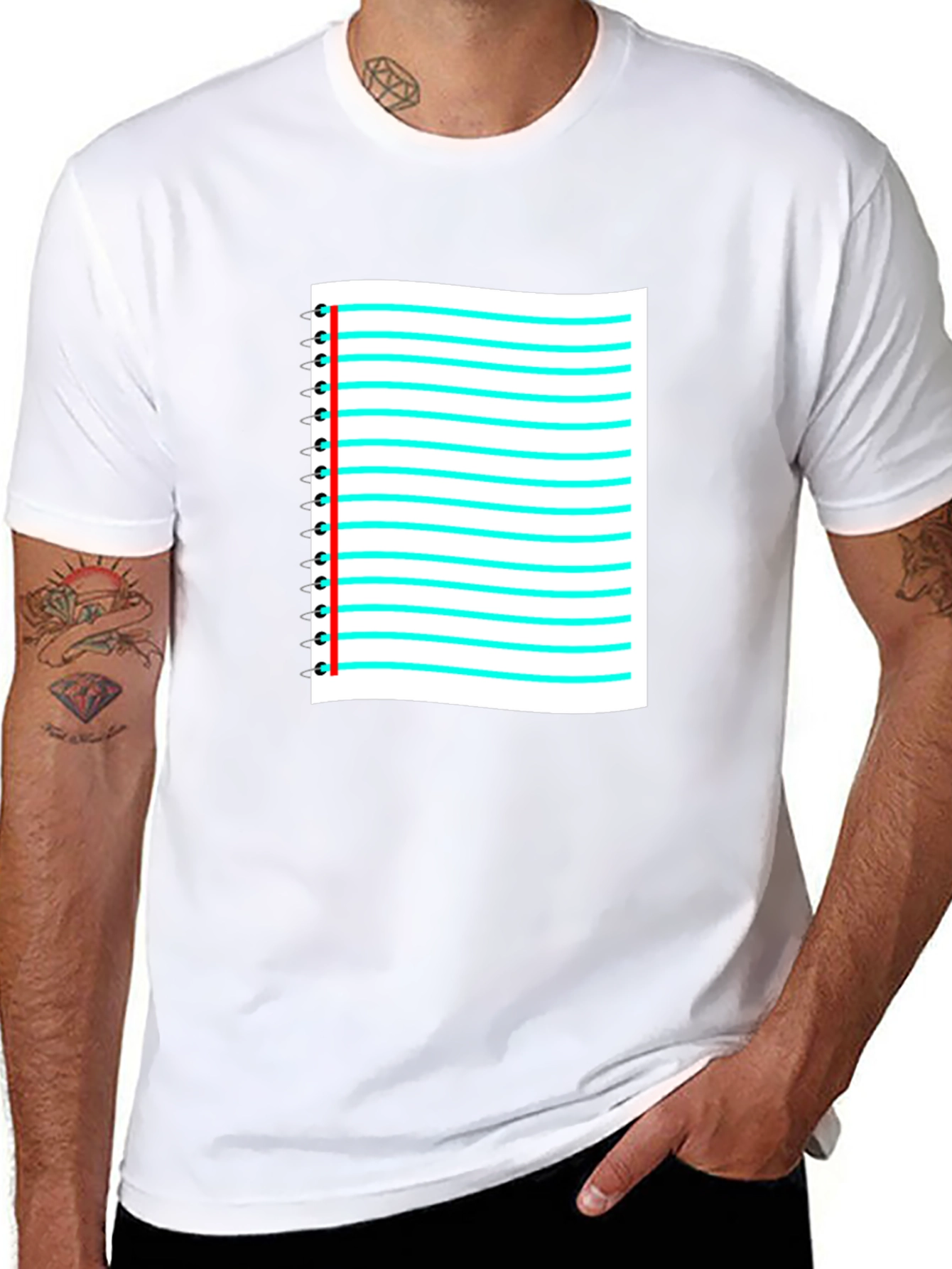 Notebook Paper Graphic Black T-Shirt