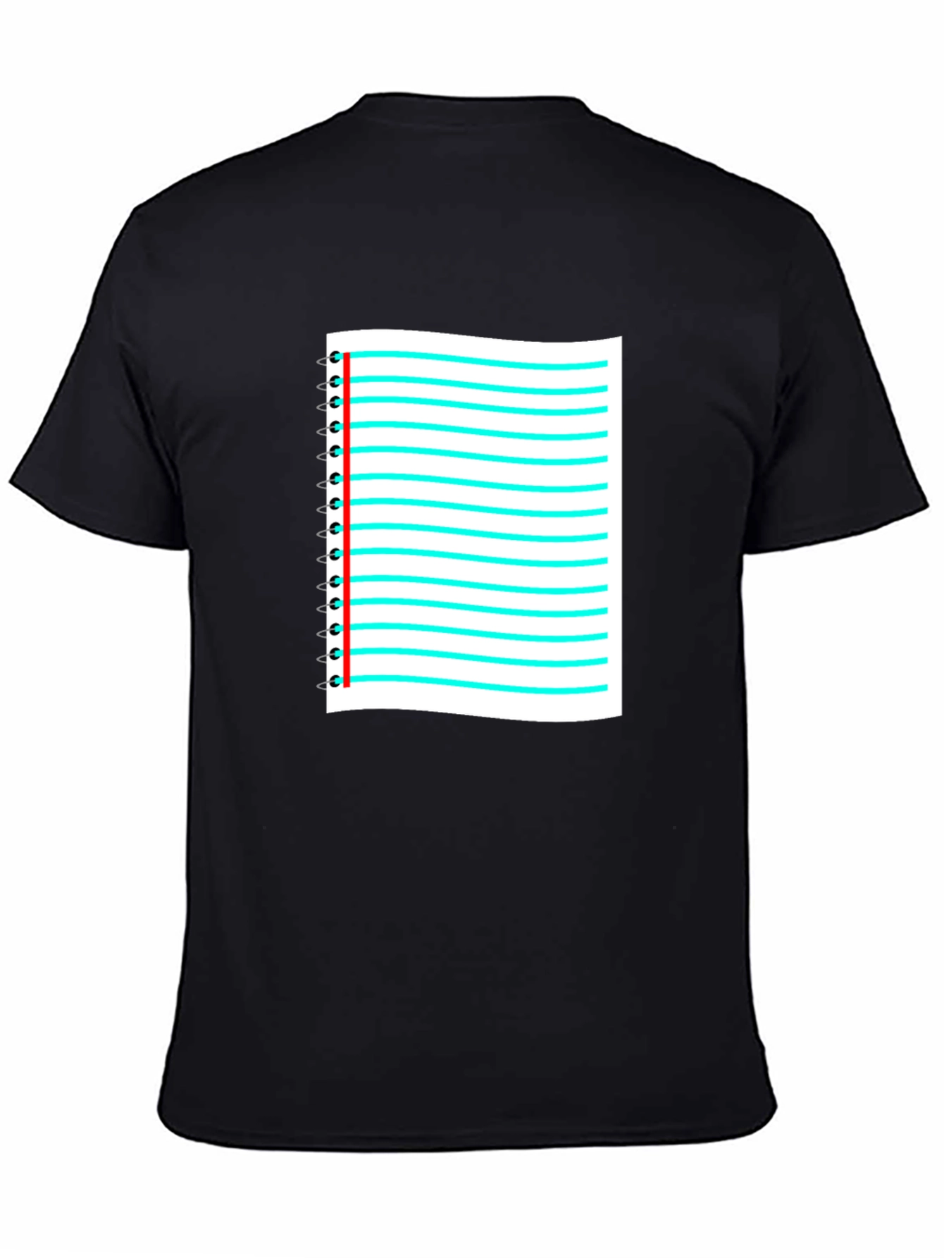 Notebook Paper Graphic Black T-Shirt