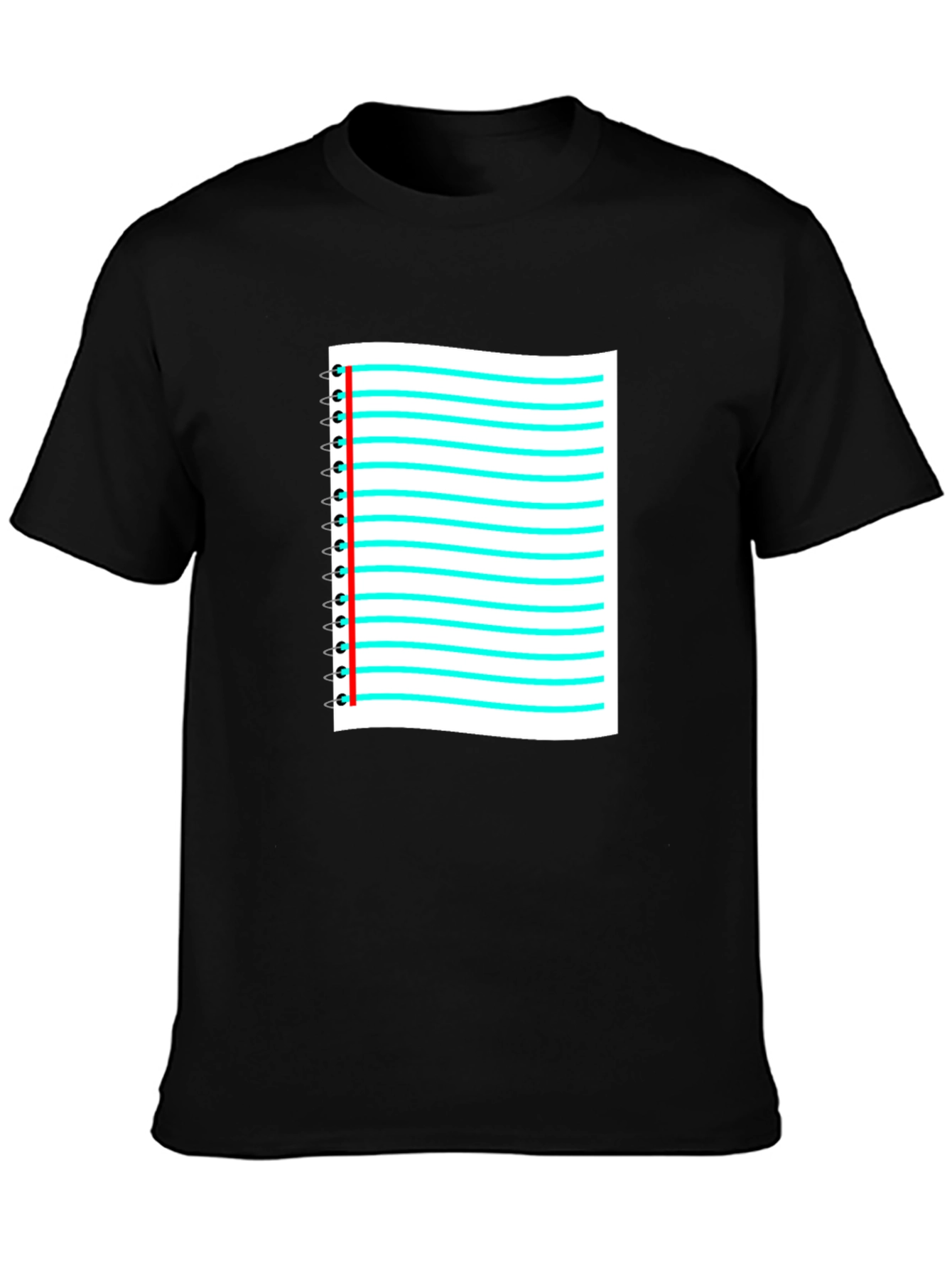 Notebook Paper Graphic Black T-Shirt