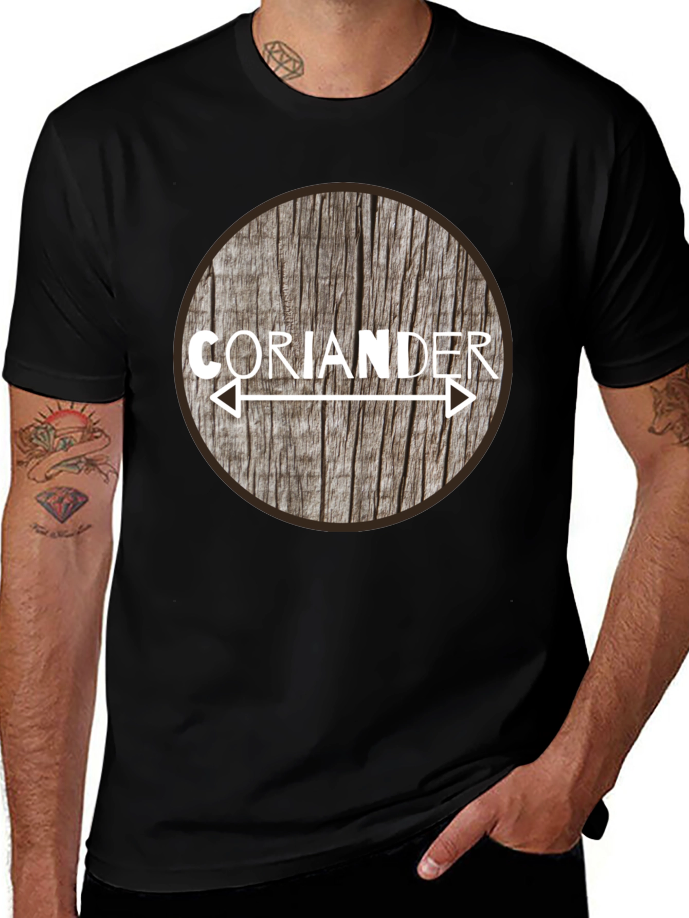 Coriander Arrow Woodgrain Graphic T-Shirt