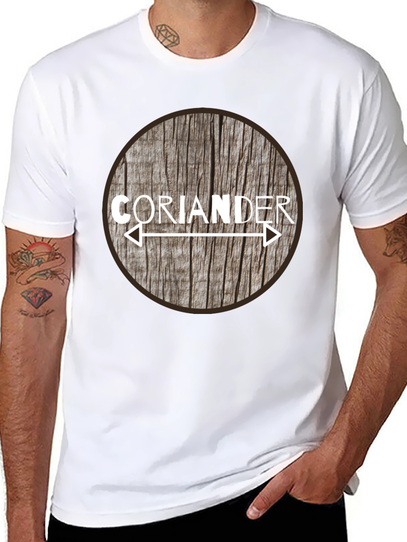 Coriander Arrow Woodgrain Graphic T-Shirt