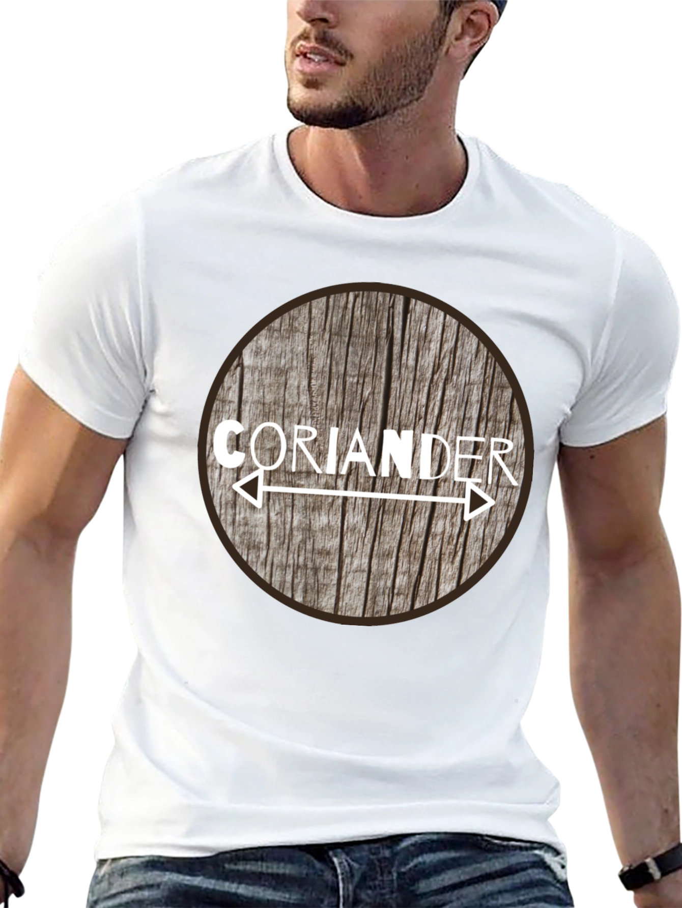 Coriander Arrow Woodgrain Graphic T-Shirt