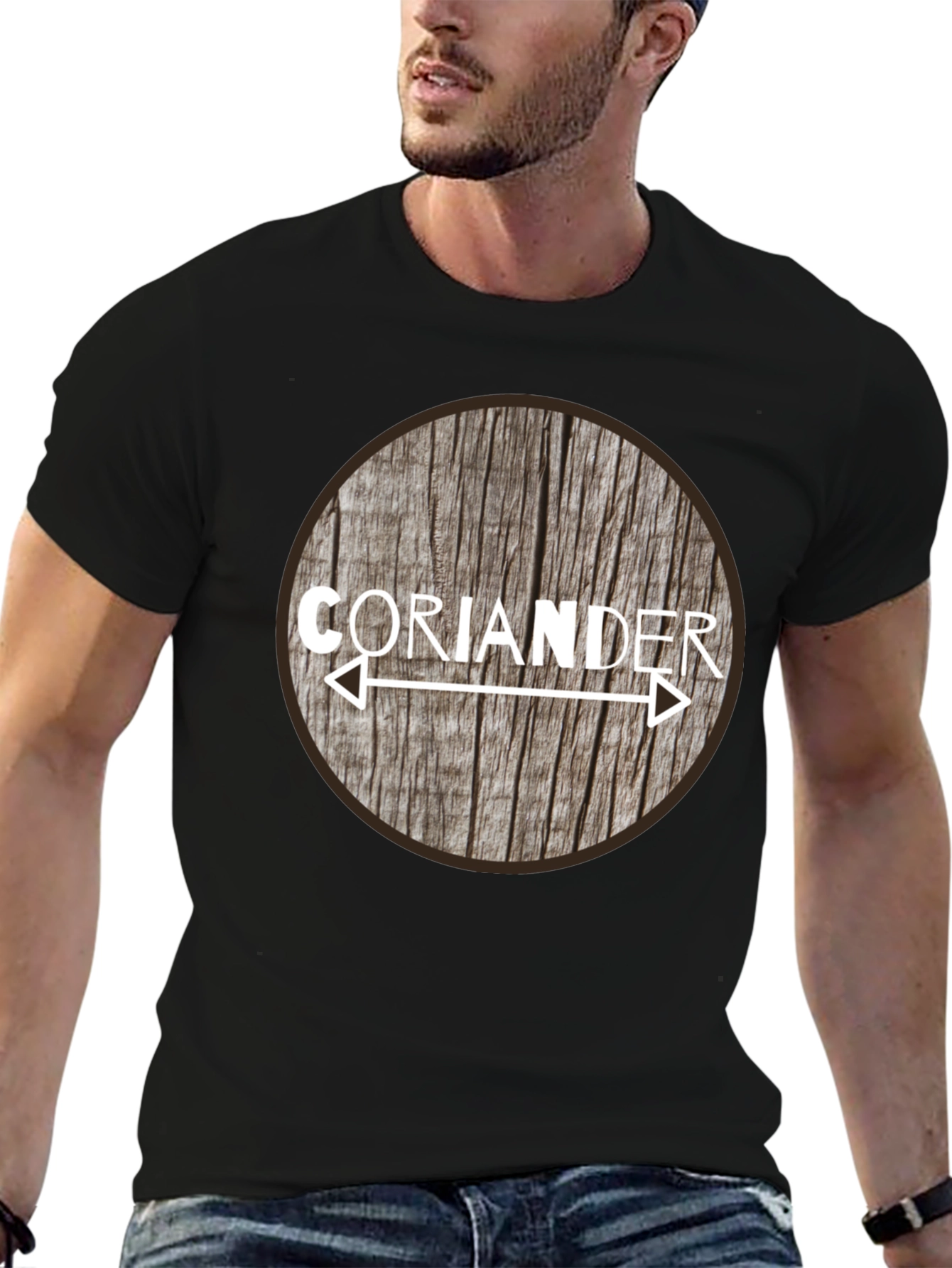 Coriander Arrow Woodgrain Graphic T-Shirt