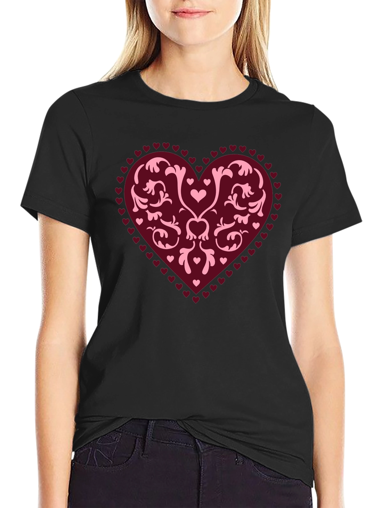 Heart Graphic Tee - Stylish Black Casual Shirt