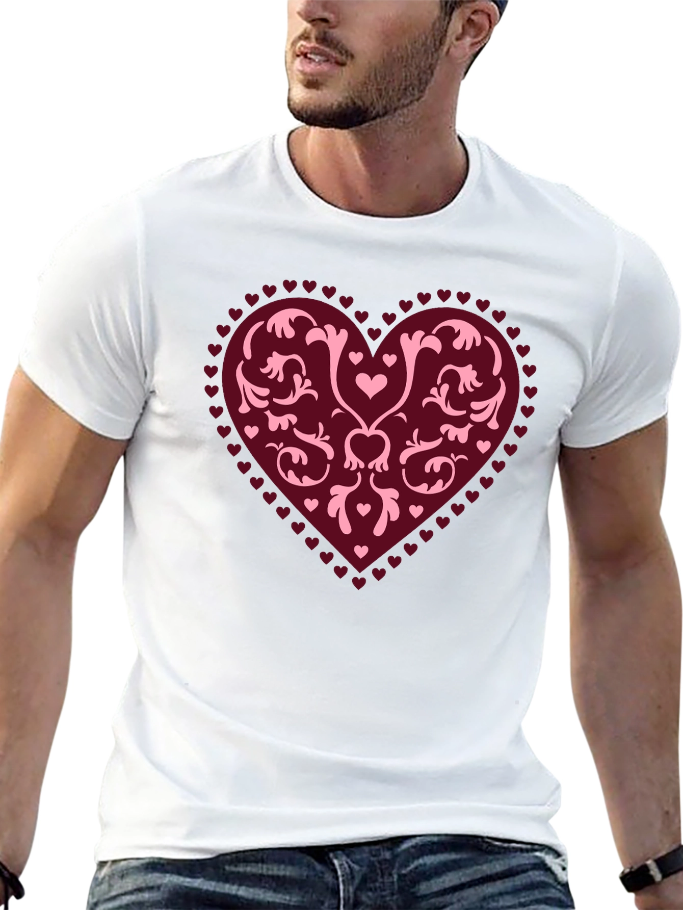 Heart Graphic Tee - Stylish Black Casual Shirt