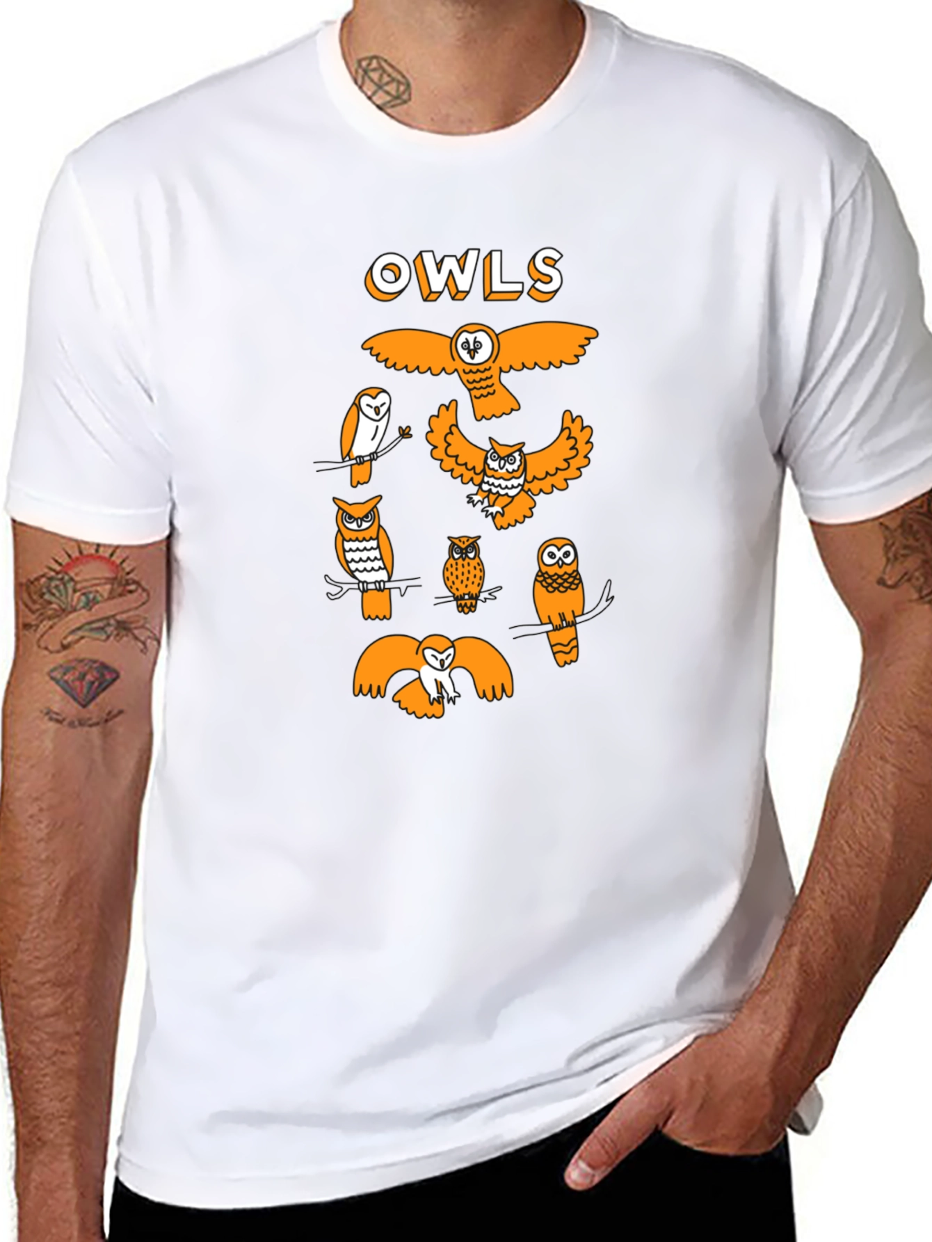 Fun Owls Graphic Tee - Black Cotton T-Shirt